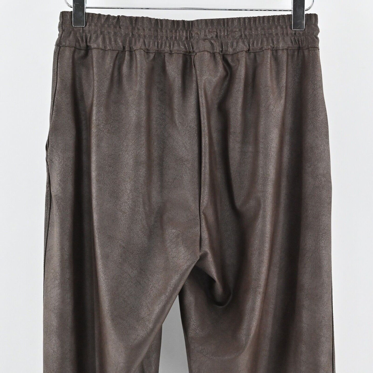 MAISON D AMELIE Pants Womens Sz S Brown Faux Leather High Rise Drawstring Jogger