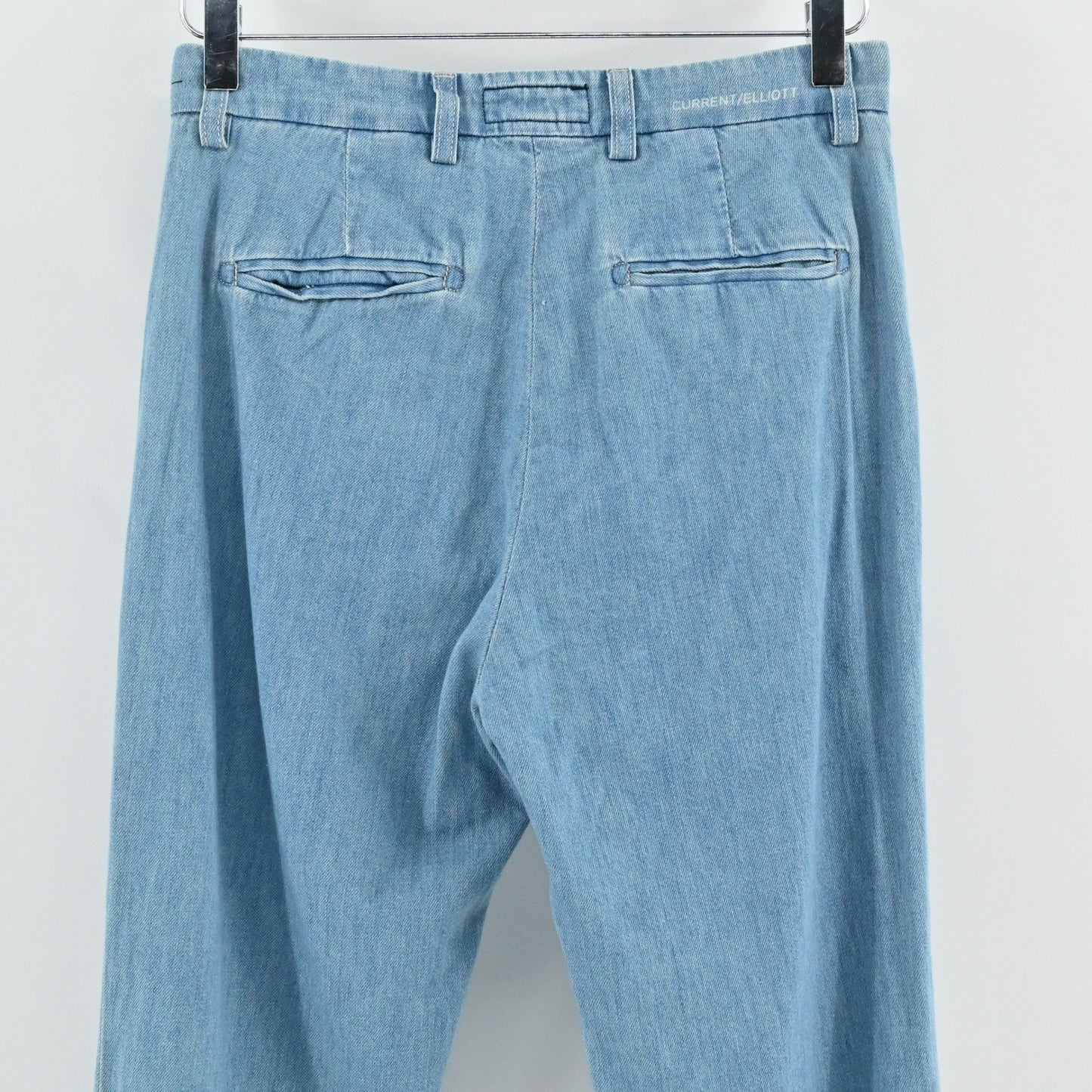 Current Elliott The High Rise Nest Trouser Jeans Sz 26 Joni Light Wash Wide Leg