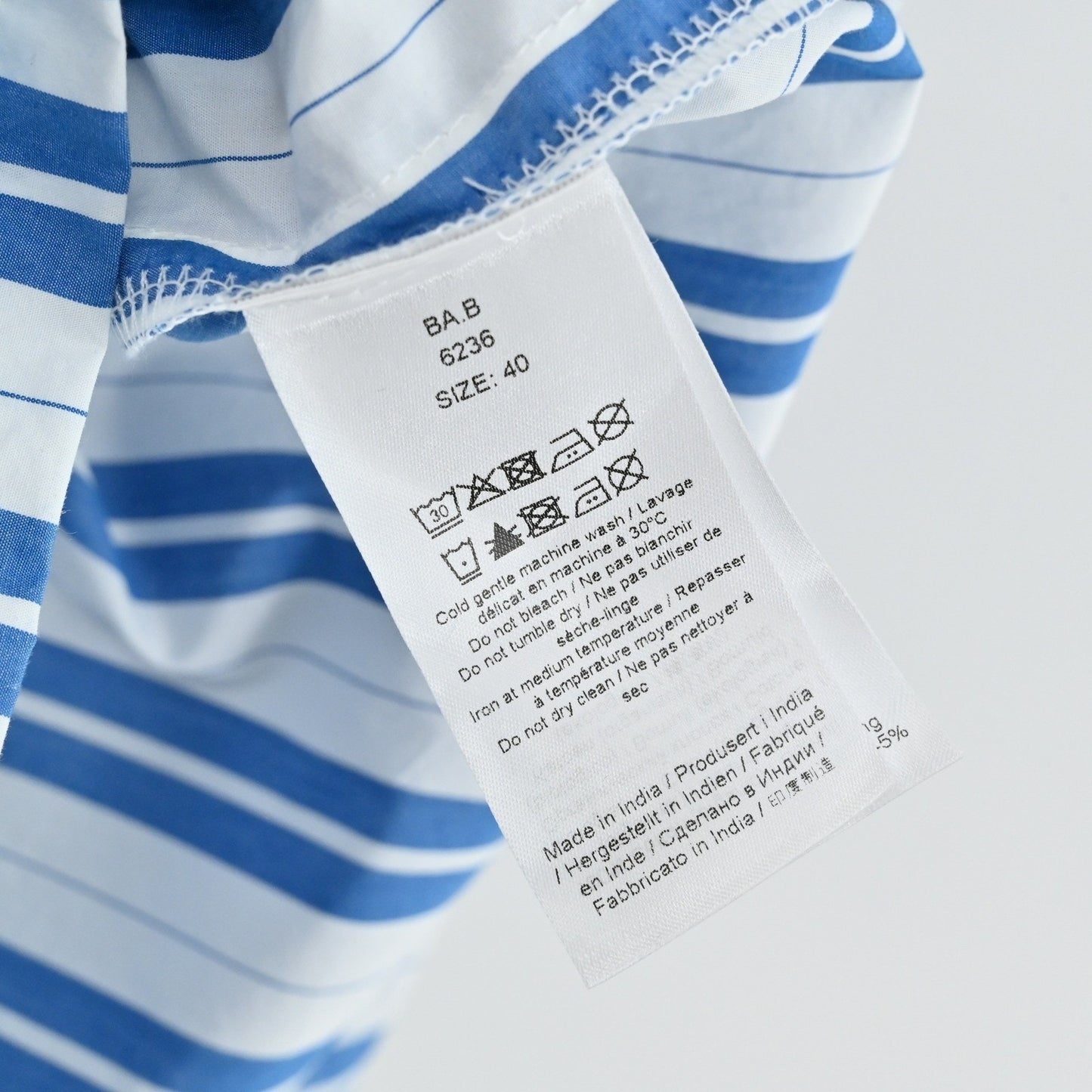 GANNI Blue Striped Midi Dress Size 8 / 10 Organic Cotton Nautical Coastal Summer