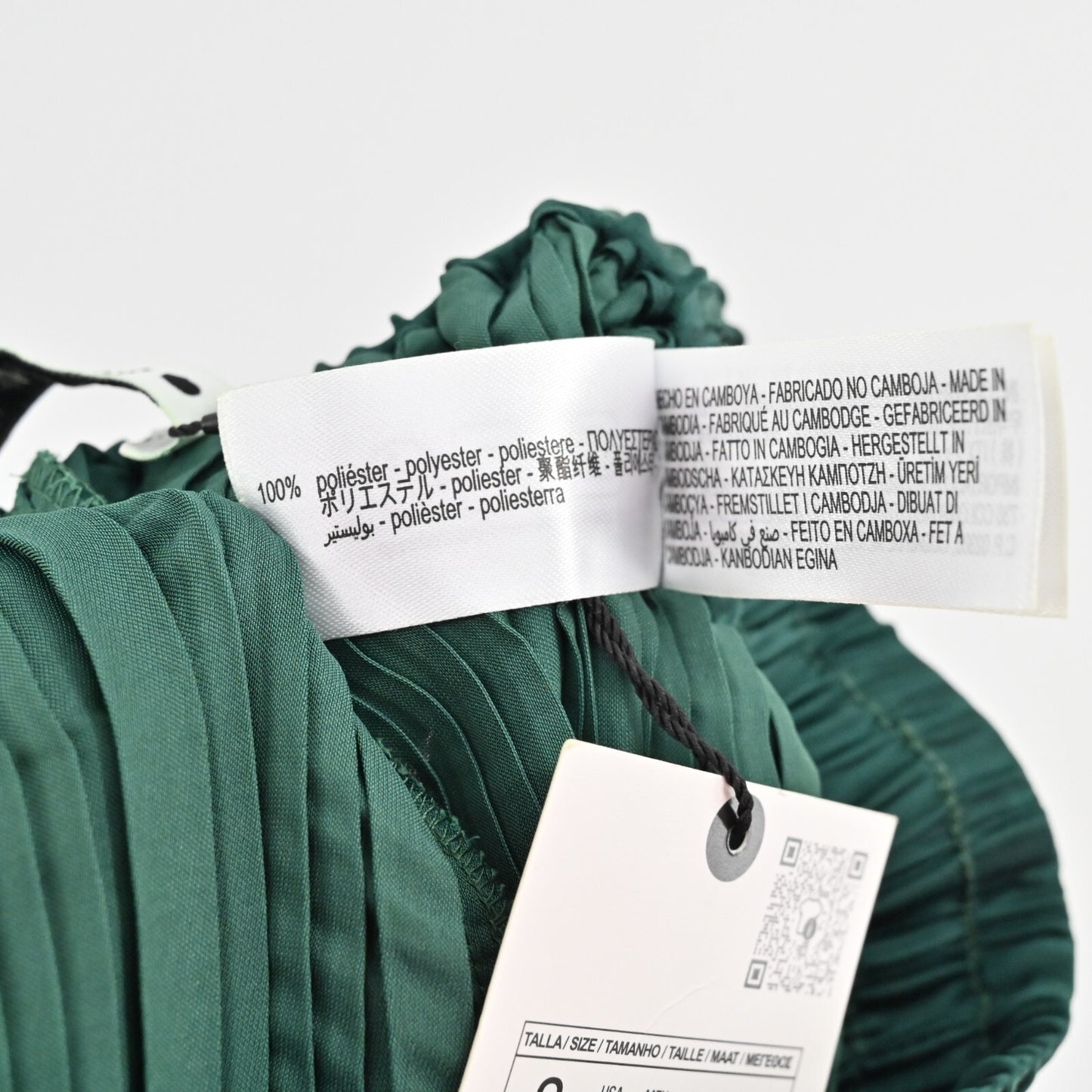 ZARA Pants Womens Size S Emerald Green Pleated Wide Leg Casual Pull On NEW