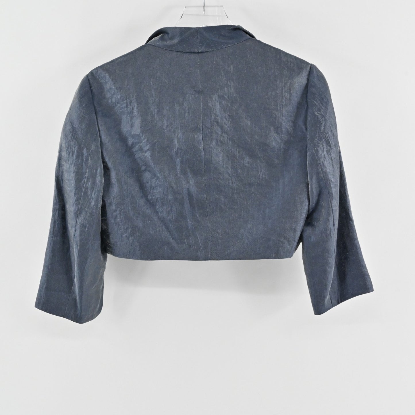 Adrianna Papell Womens Gray Cropped Bolero Jacket Size 8 Open Front 3/4 Sleeve