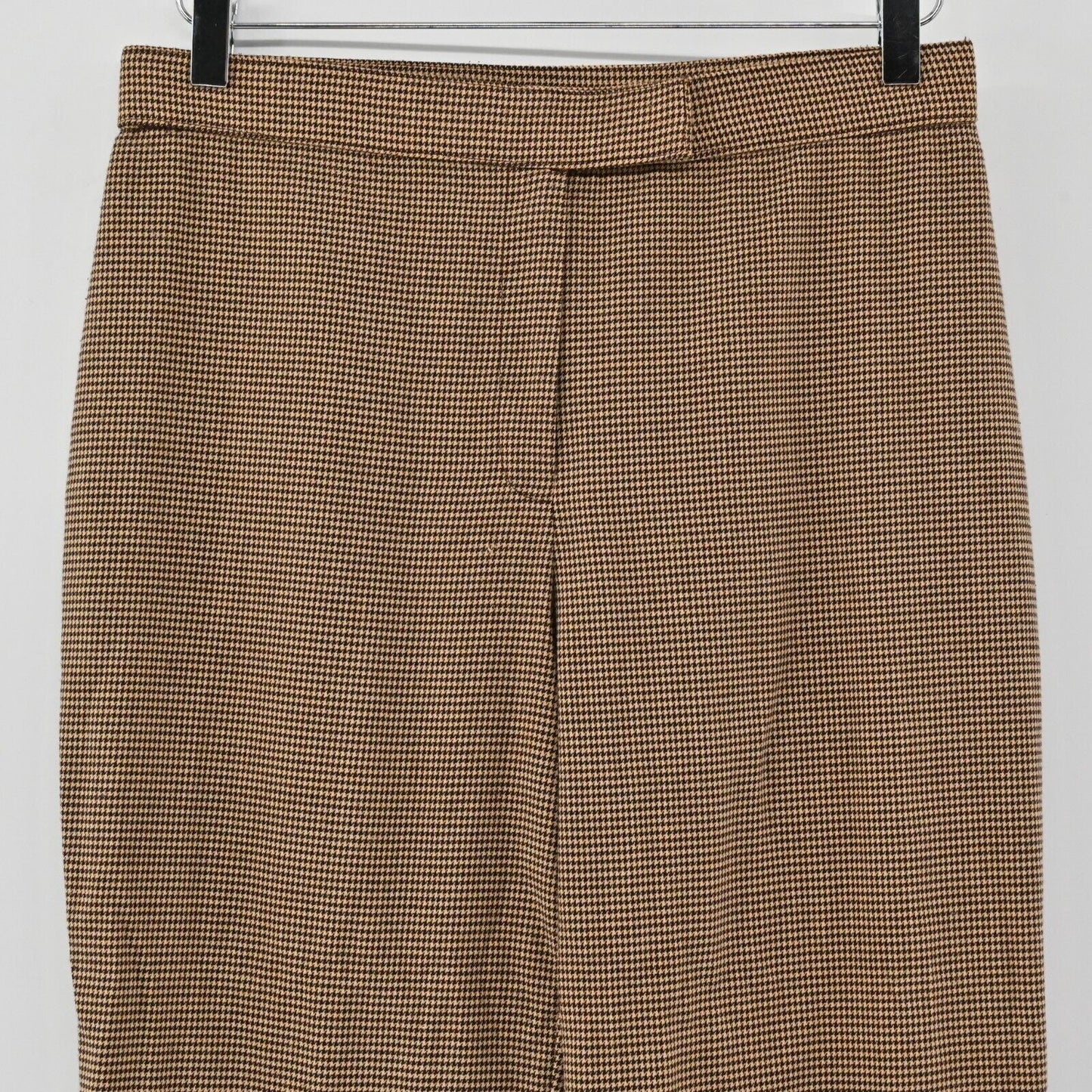 Vtg SAG HARBOR Pants Womens Sz 8P Stretch Houndstooth Black Tan Wide Leg Trouser