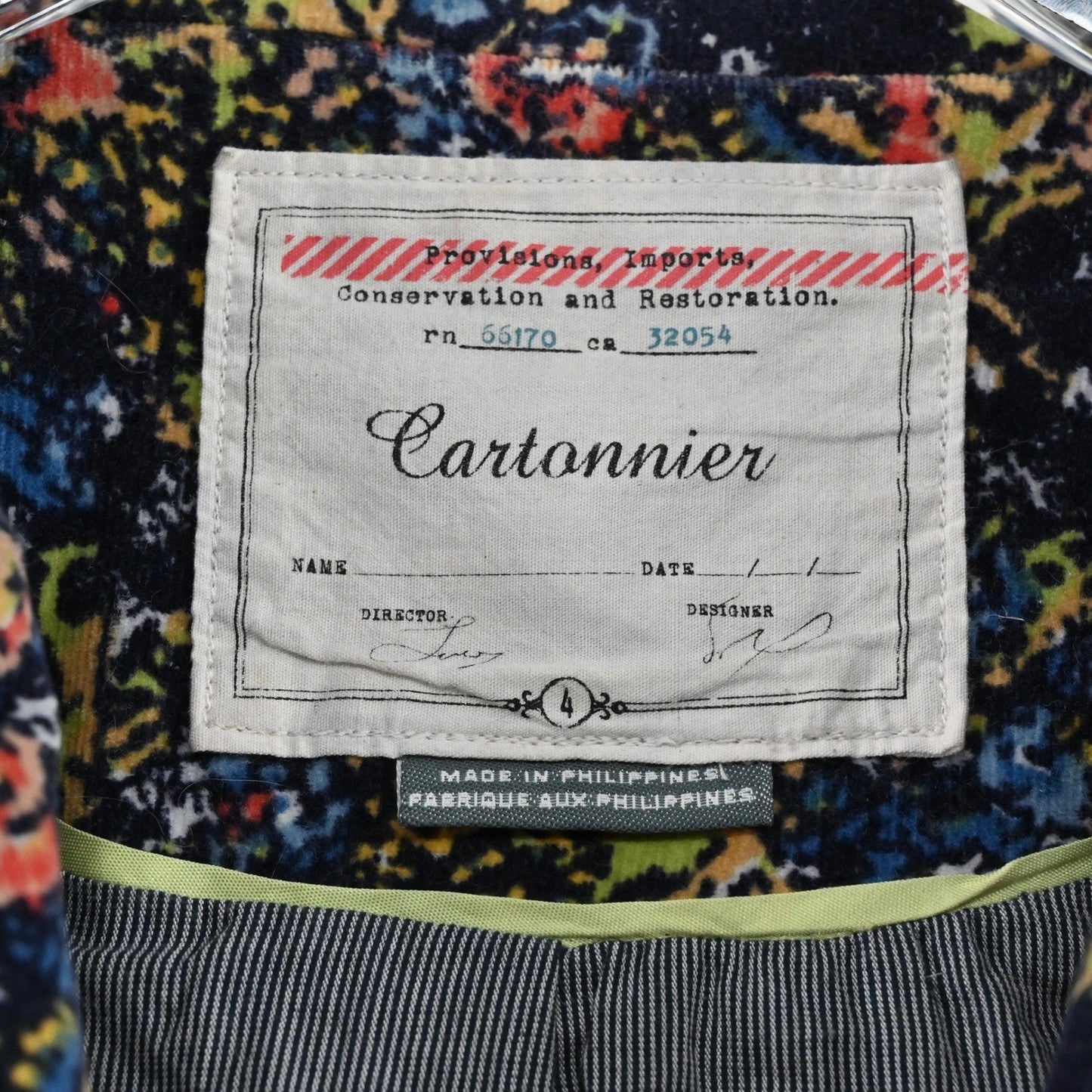 Anthropologie Cartonnier Dusk GARDEN Cord Blazer Size 4 Floral Peplum Jacket