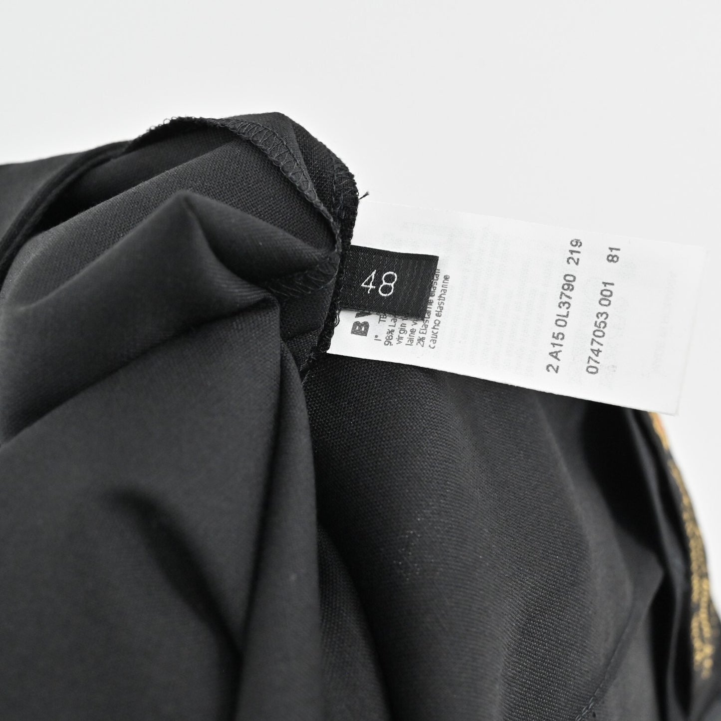 LES COPAINS Pants Womens Size 48 Black Loro Piana Wool Straight Leg Trousers