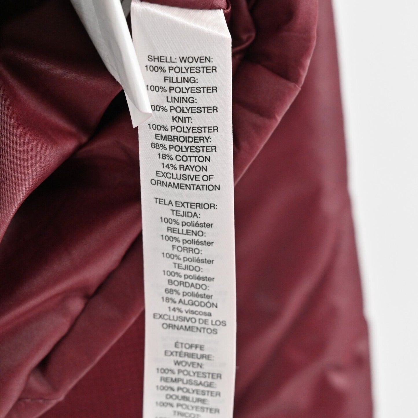 CHICOS Jacket Womens Size M Zenergy Red Maple Velvet Trim Embroidered Zip Front
