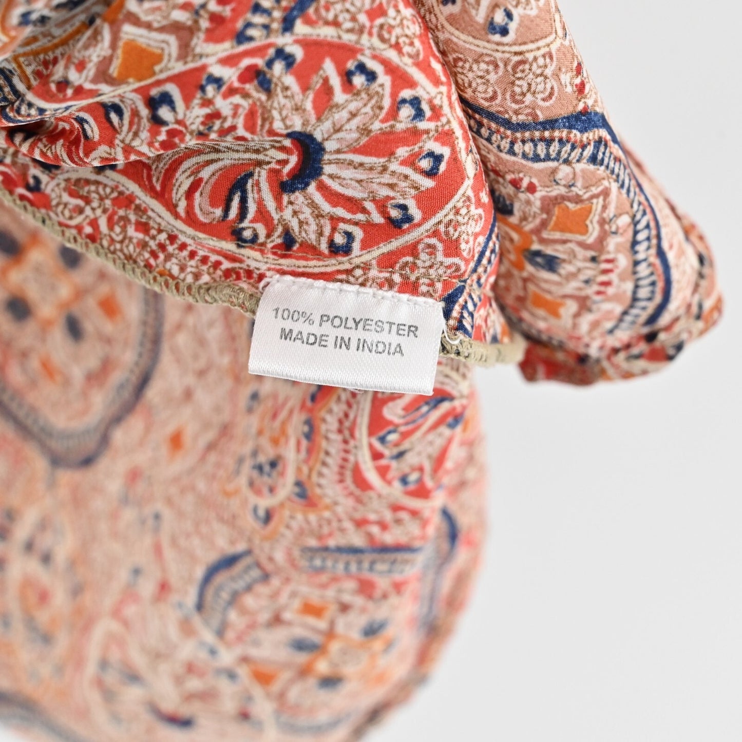 PERRY WALKER Dress Size XL Smocked Tie Front Paisley Print Tunic Mini Boho Retro