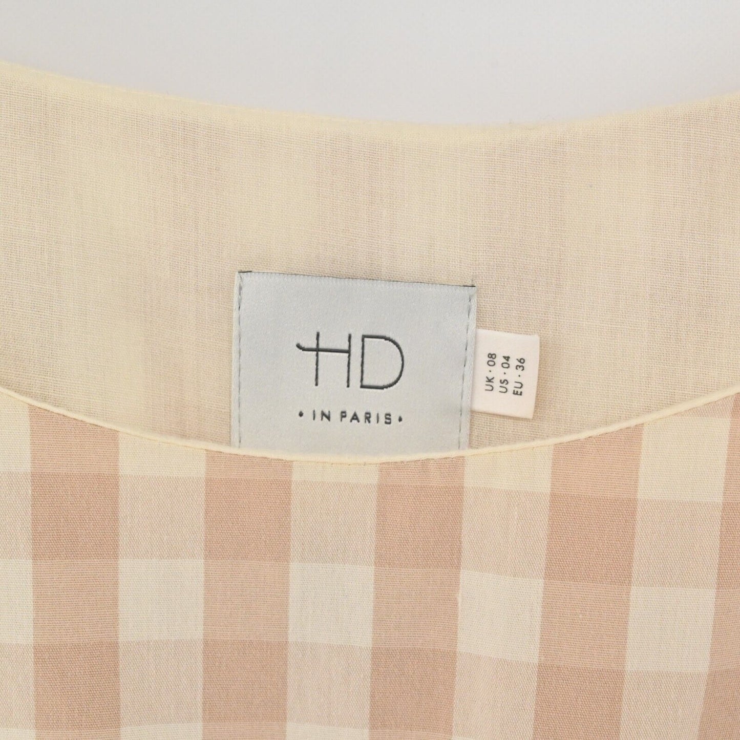ANTHROPOLOGIE Dress Sz 4 HD In Paris Ribboned Poplin Gingham Sheath Cottagecore