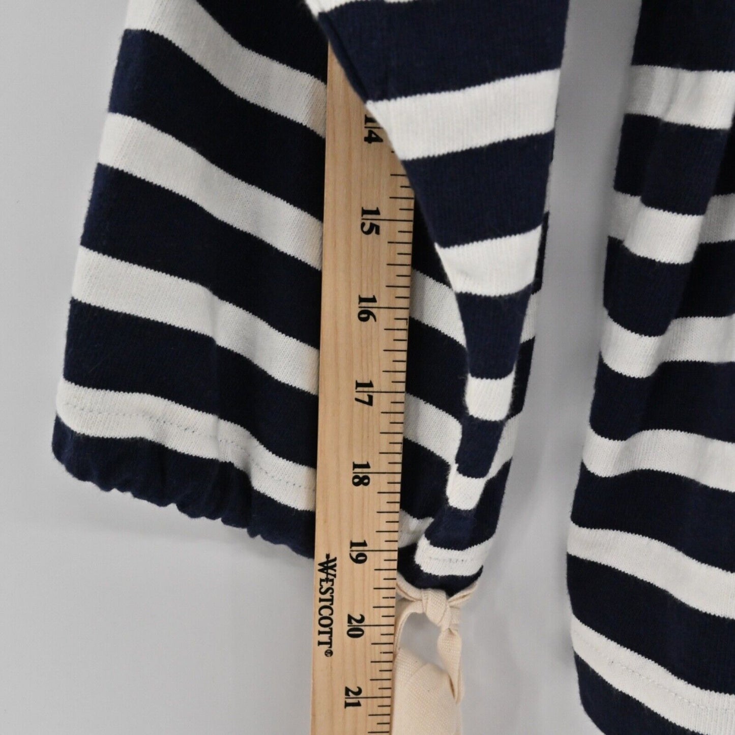 J CREW Sweatshirt Womens Size M Navy Blue White Stripe 100% Cotton Nautical Cape