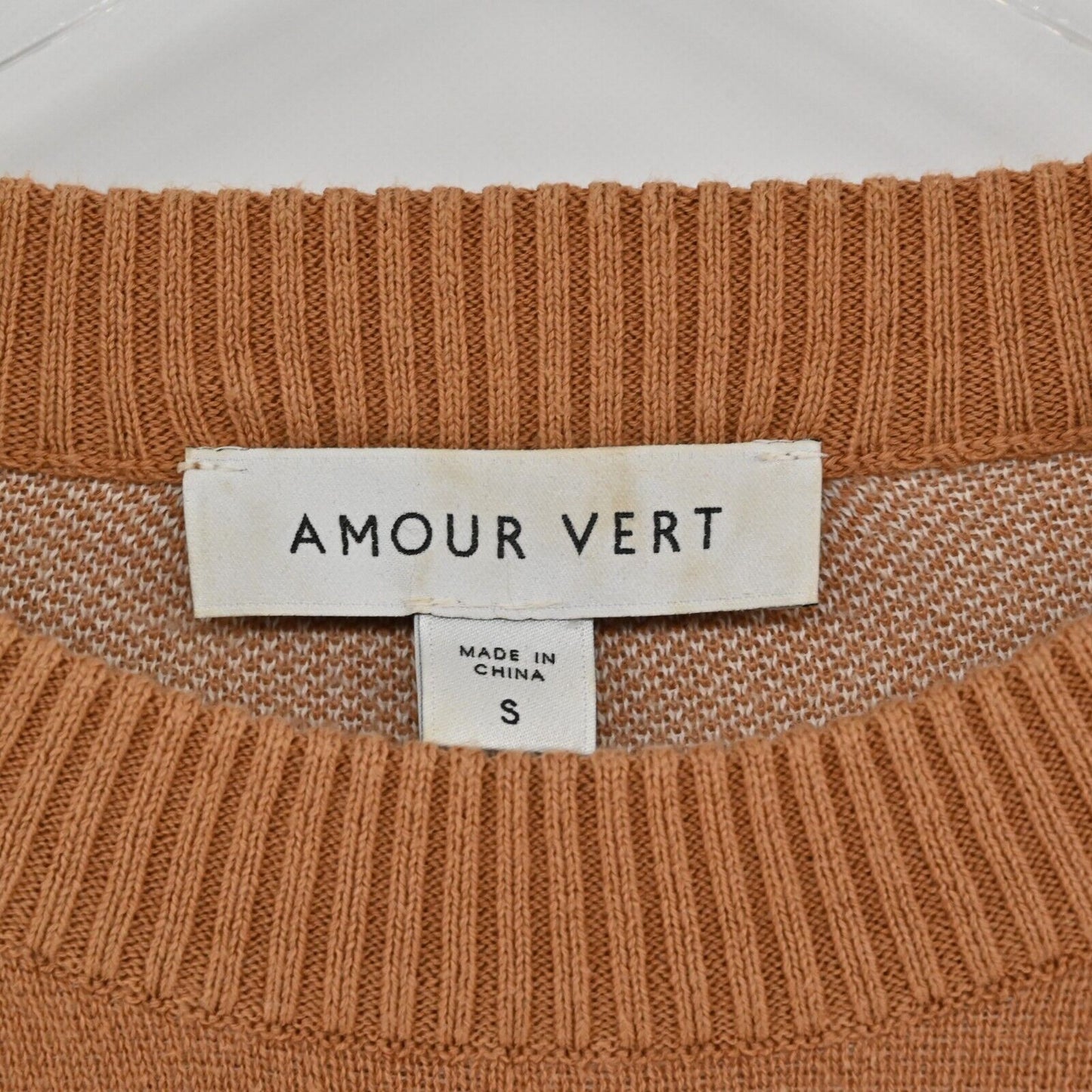 AMOUR VERT Sweater Womens Size S Zebra Print Adelola Crewneck Long Sleeve Knit