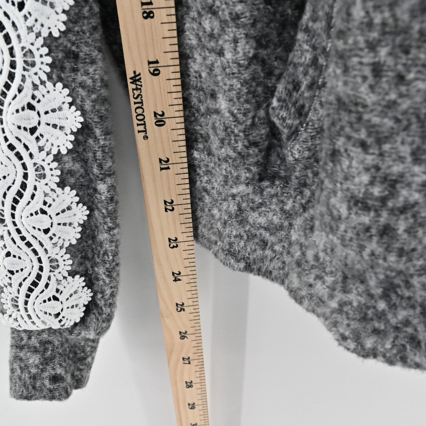 The Kooples Sport Womens Gray Fleece Set Size S/M Embroidered Lace Super Soft