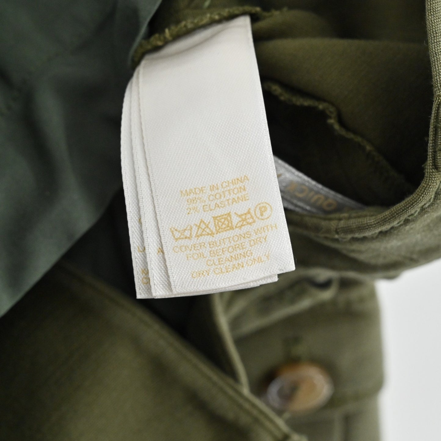 Kate Spade Havana Alma Green Cargo Pants Size 00 Slim Cropped Pocket Zip Trouser