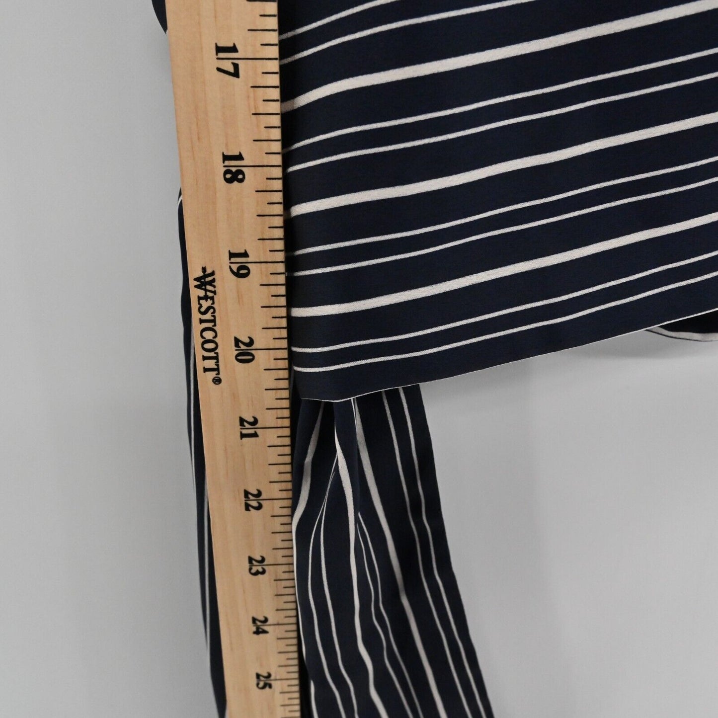 JOA Skirt Womens Sz 8 Navy Blue White Striped Asymmetric Tie Corpcore Office NEW