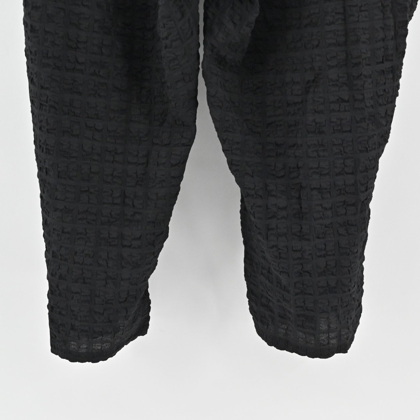 HABITAT Womens Pants Size XL Black Flat Front Tapered Capri Pucker Weave Texture