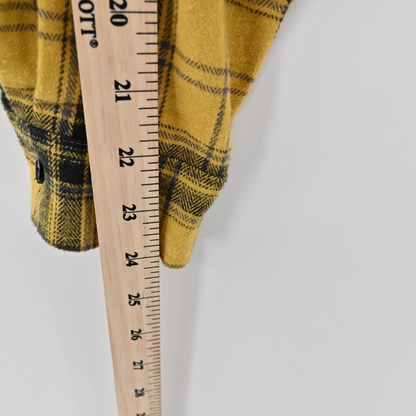 DISNEY Top Womens Size XS Yellow Plaid Mickey Mouse Graphic 100% Cotton Flannel