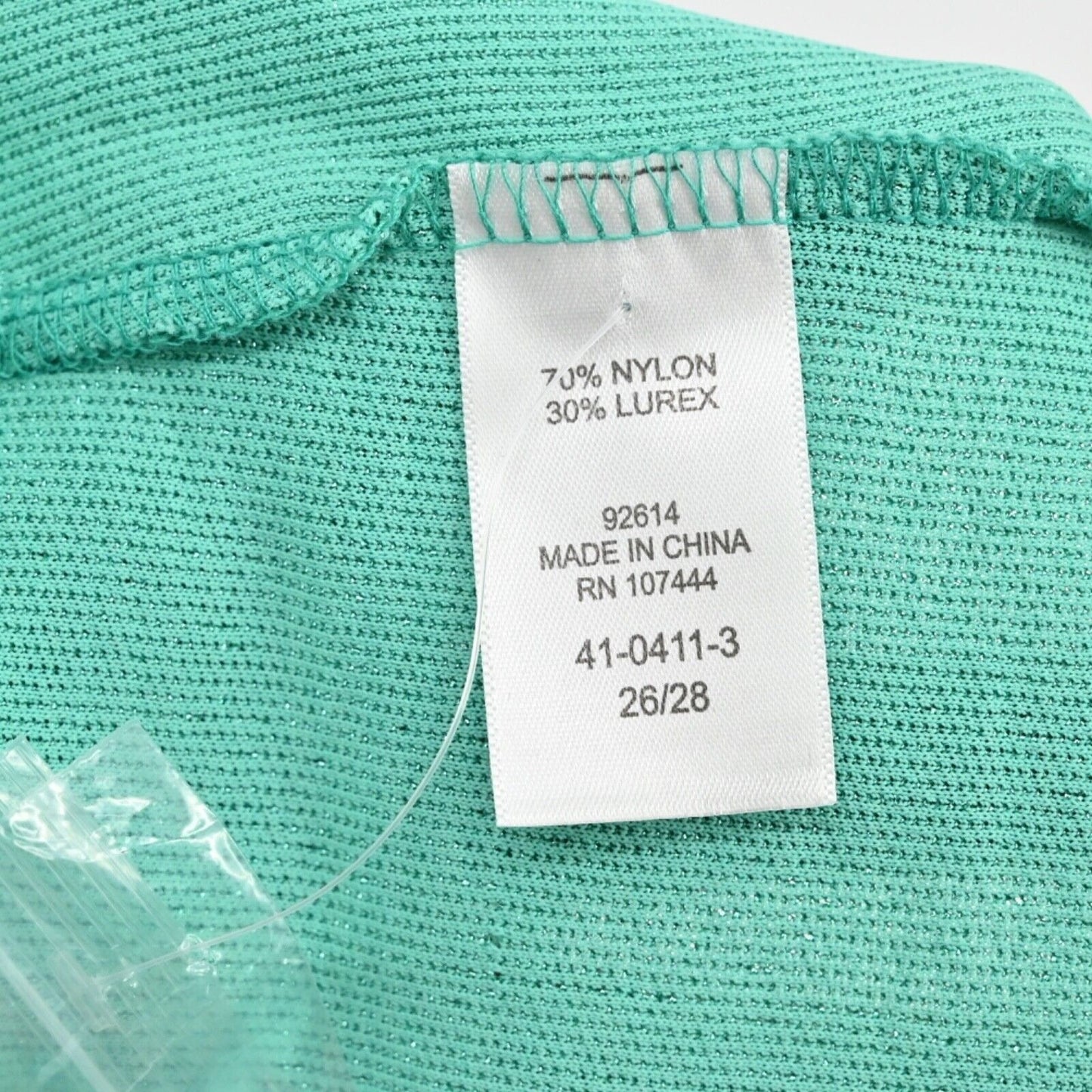 New JESSICA LONDON Womens Plus Size 26/28 Metallic T Shirt Top Teal Green Glam