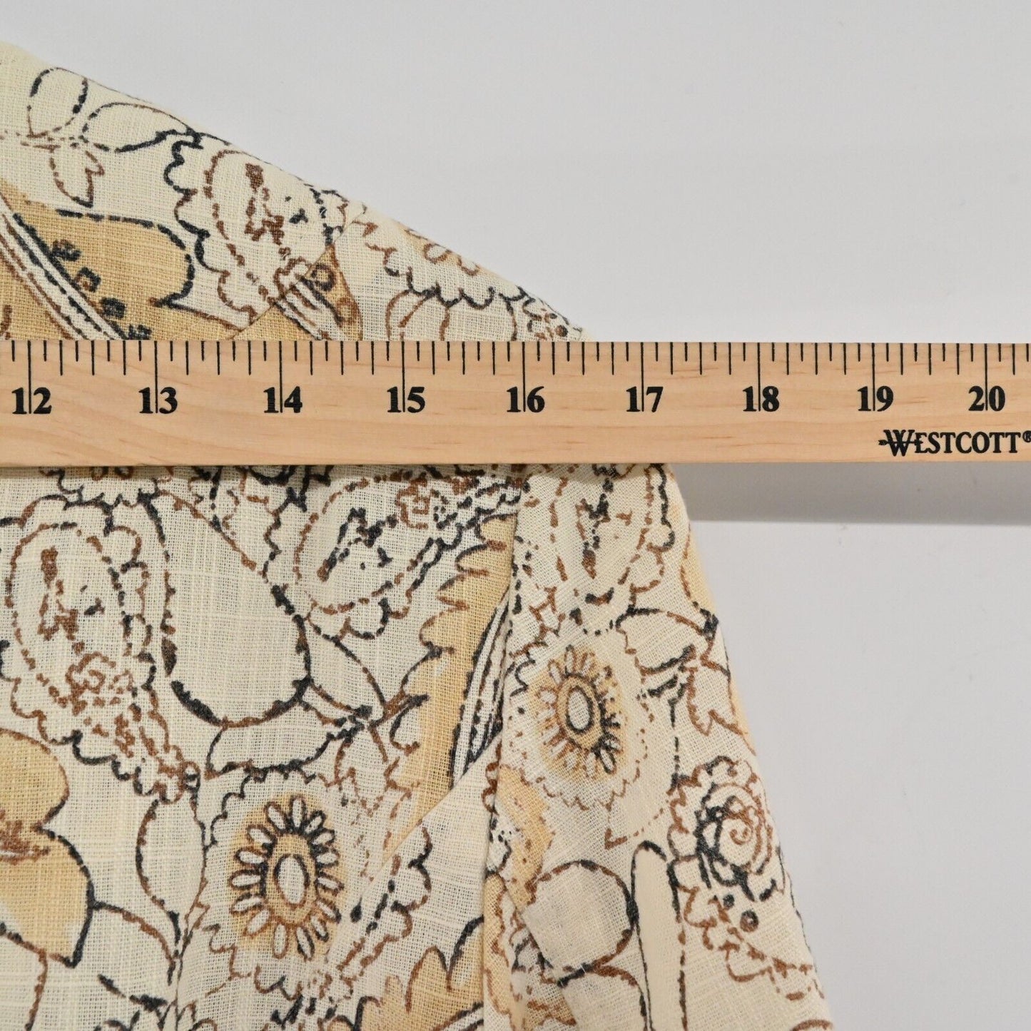 J JILL Jacket Womens Sz M Linen Floral Paisley Neutral Minimalist Lagenlook