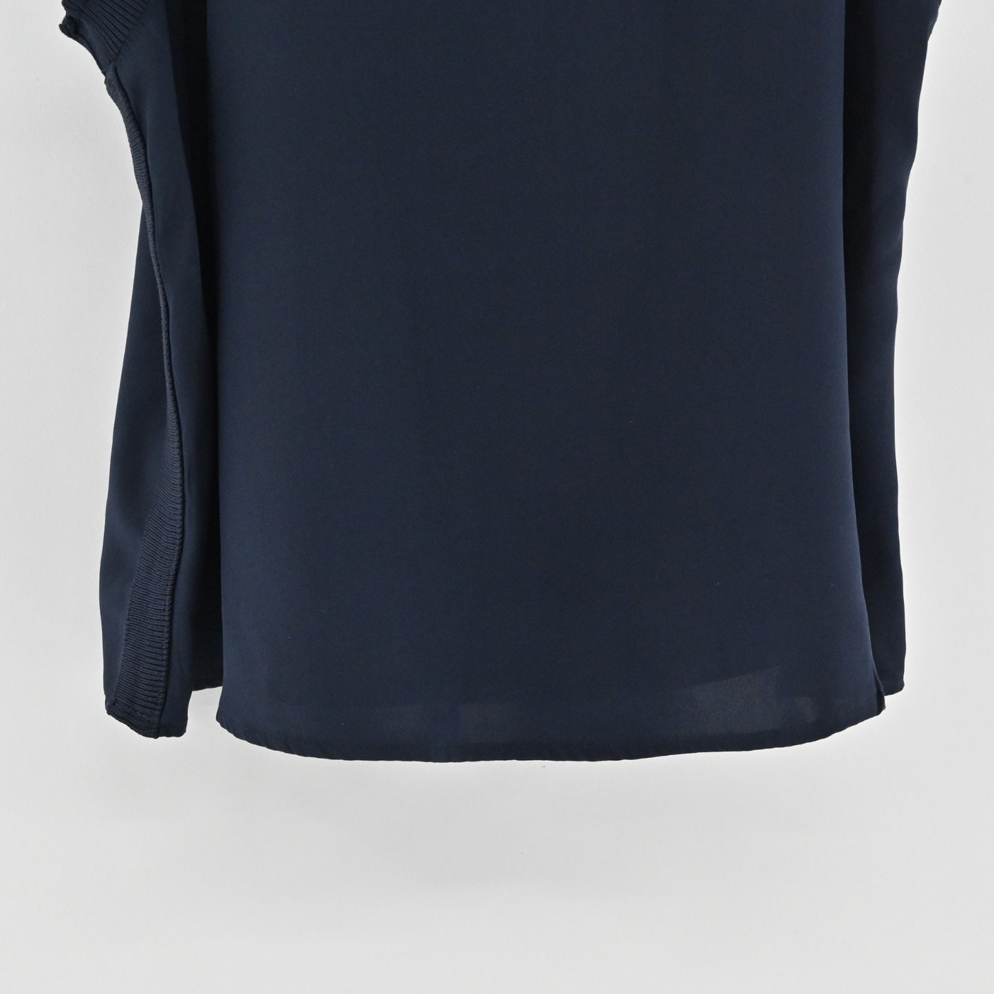Cinq a Sept Womens Lenore Silk Navy Top Size XS Sleeveless Ruffle Tank Blouse