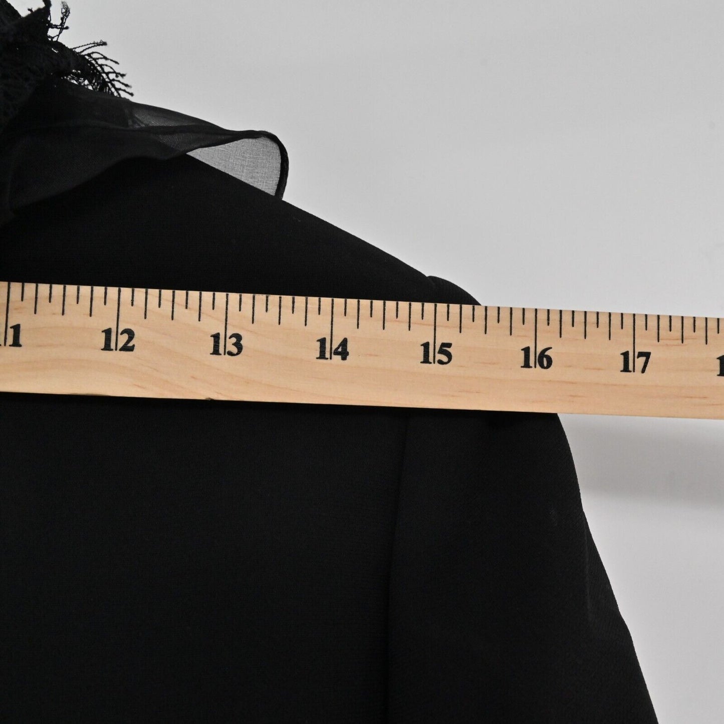 Vtg NINA RAYNOR Jacket Womens Sz 12 Black Ruffle Lace Trim Whymsigoth Steampunk