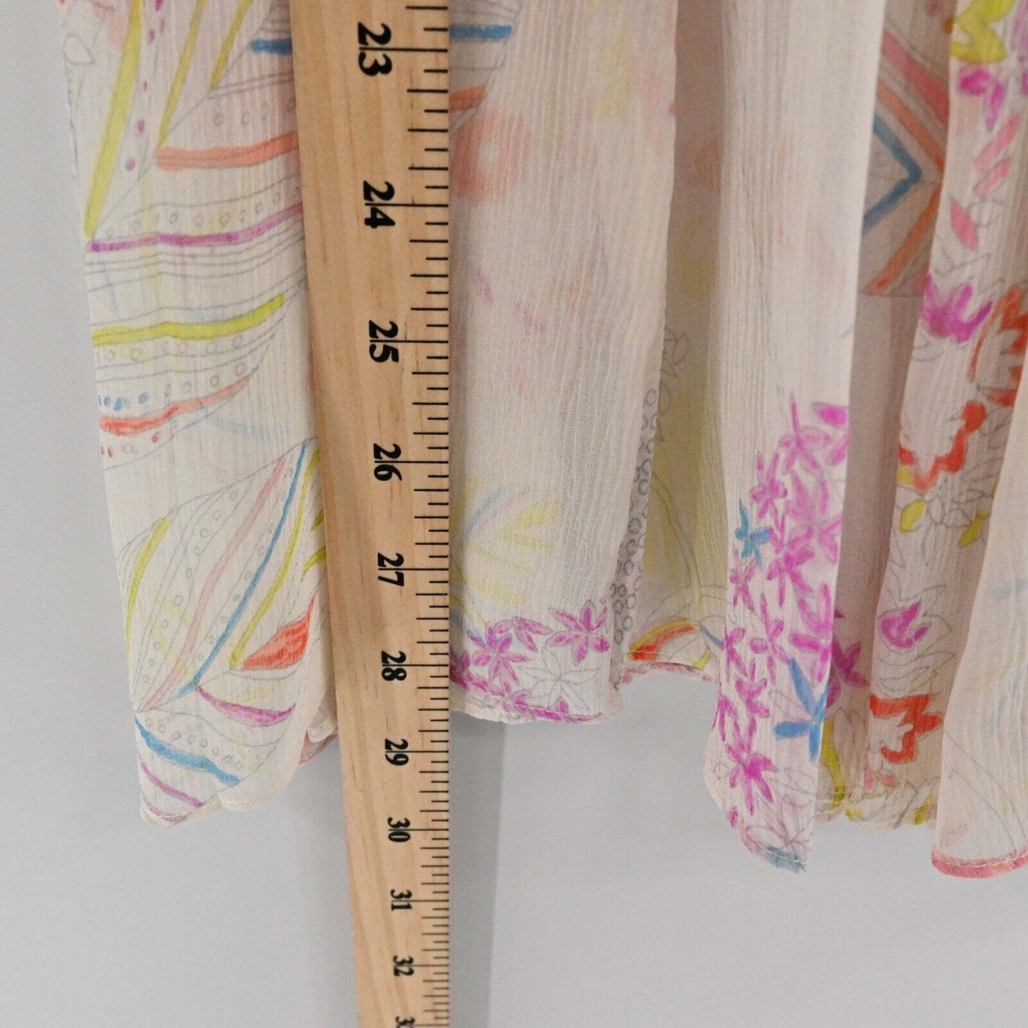 CALYPSO St Barth Top Womens Sz S White Floral Silk Crew Neck Halter Tunic Beach