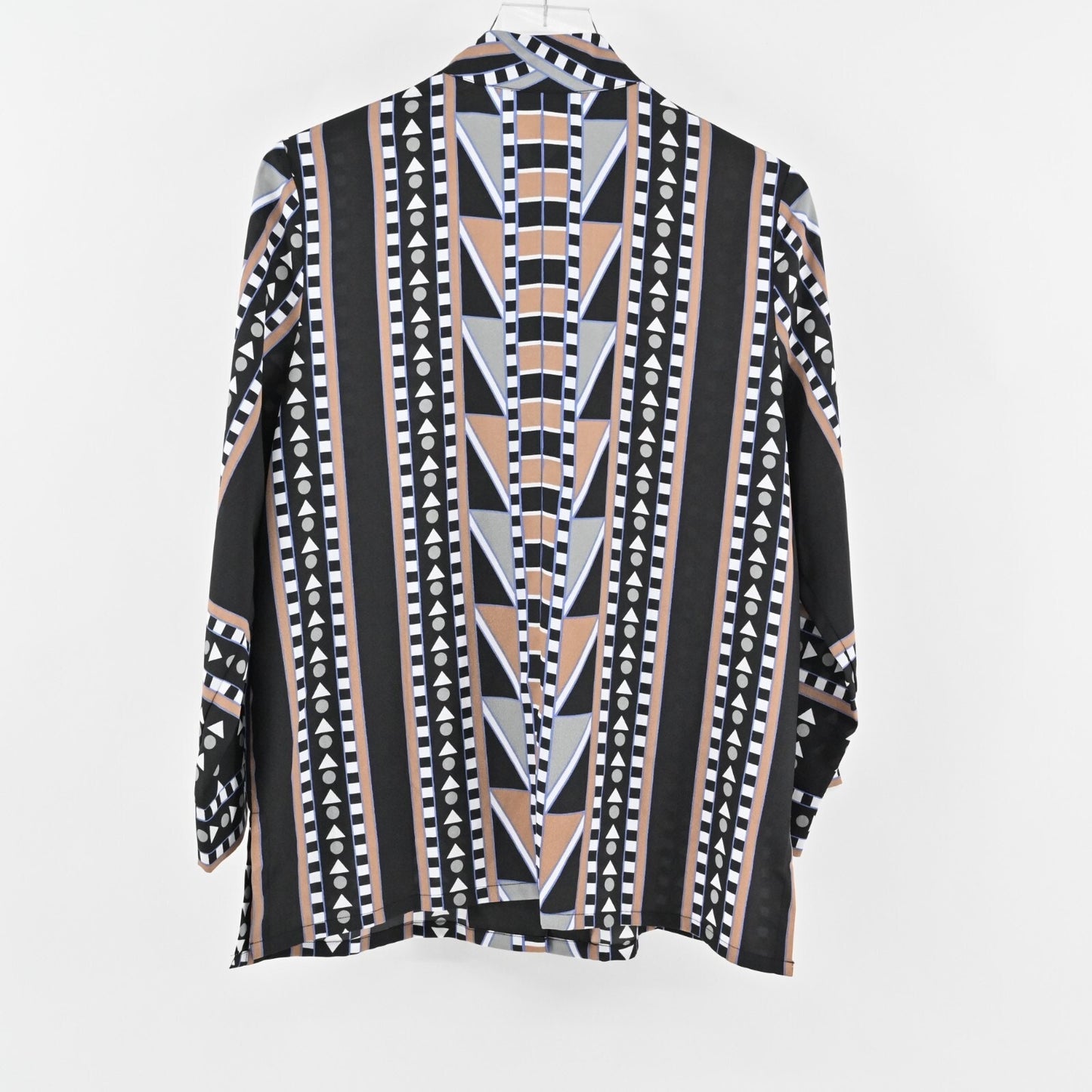 BOB MACKIE Top Womens Size XL Blouse Multicolor Geometric Print Wearable Art