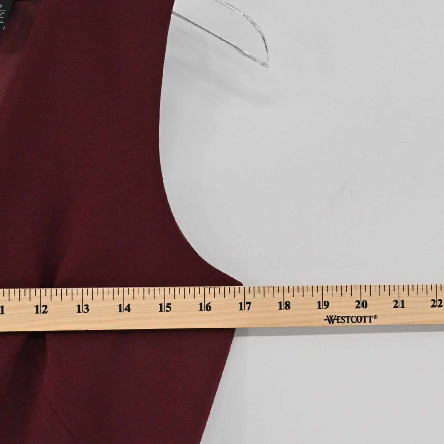 WHITE HOUSE BLACK MARKET Dress Womens Size 2 Burgundy Ruffle Sleeveless Sheath