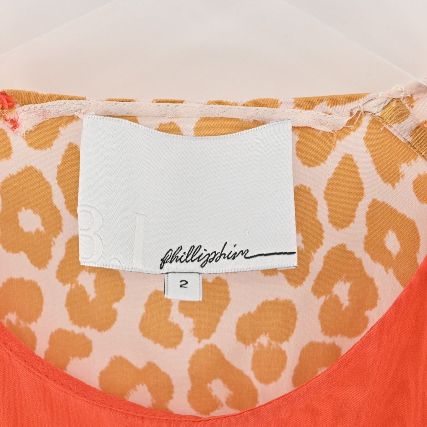 3.1 Phillip Lim Silk Dress Size 2 Orange Leopard Print Panel Sleeveless Mini