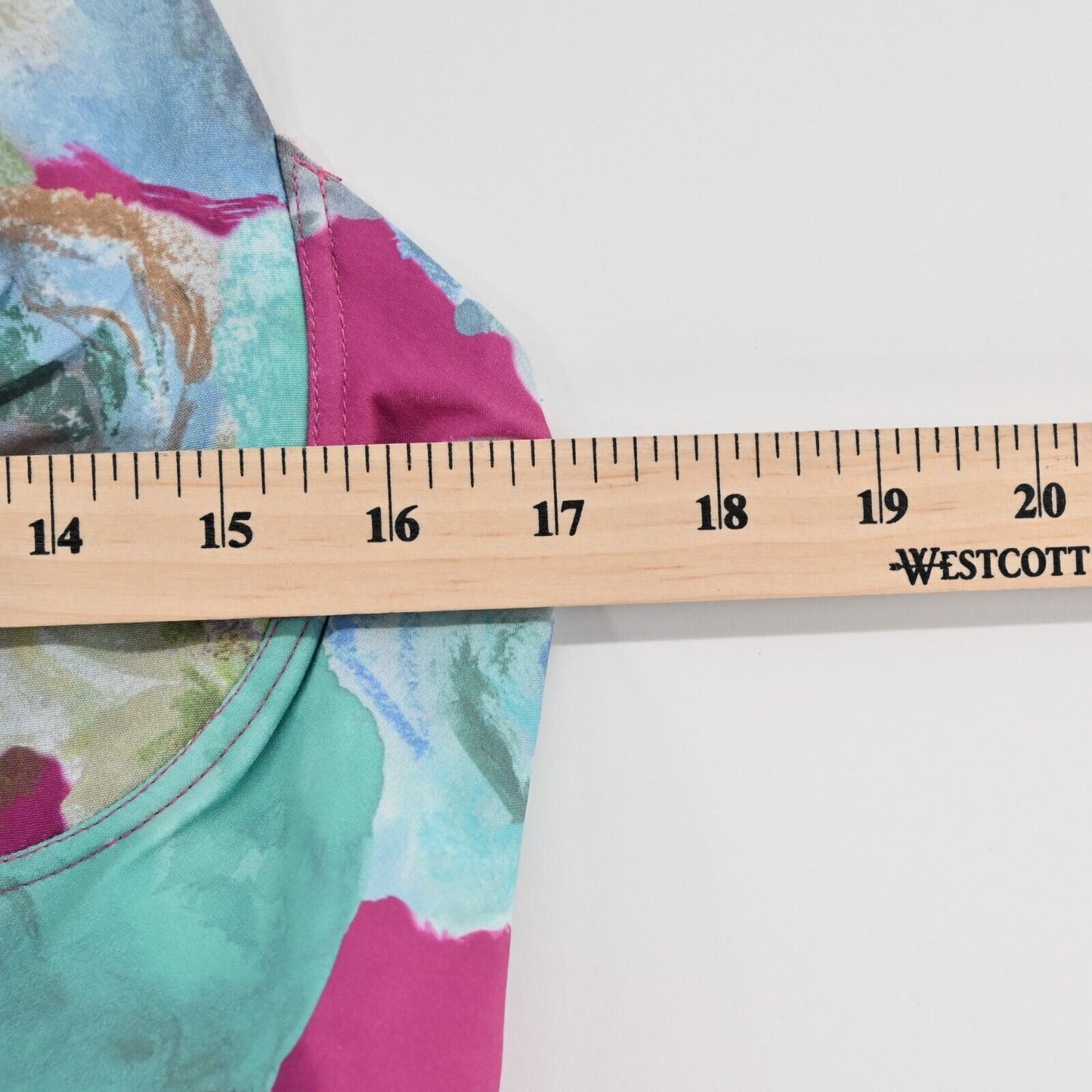 ACOA Dress Size M Blue Magenta Floral Print Strapless V Neck Midi Slip Vacation