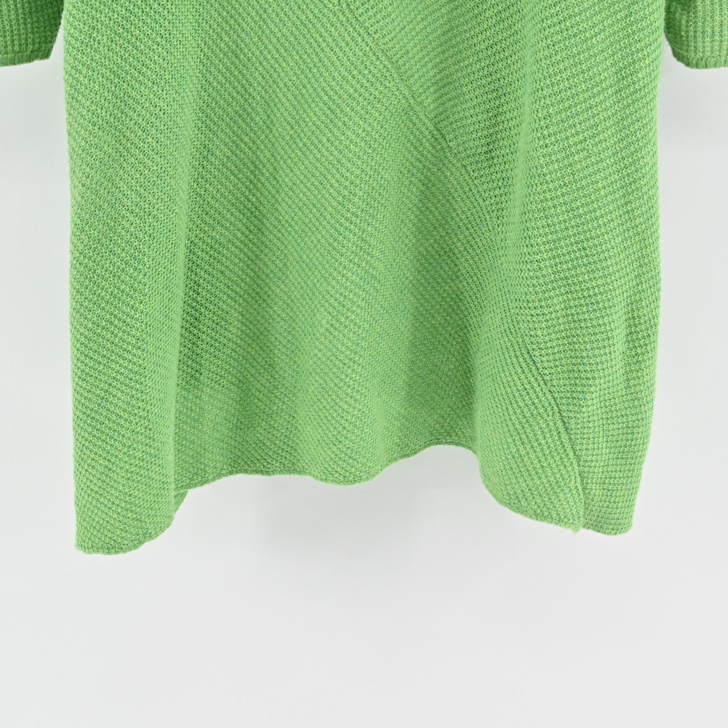 EILEEN FISHER Womens Organic Cotton Cardigan Sweater Sz M Green Knit Open Front
