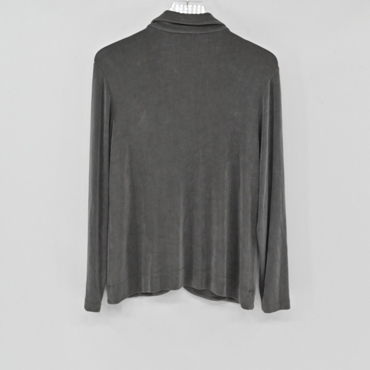 CHICOS Sweater Womens Sz M Travelers Collection Slinky Knit Jacket Grey Capsule