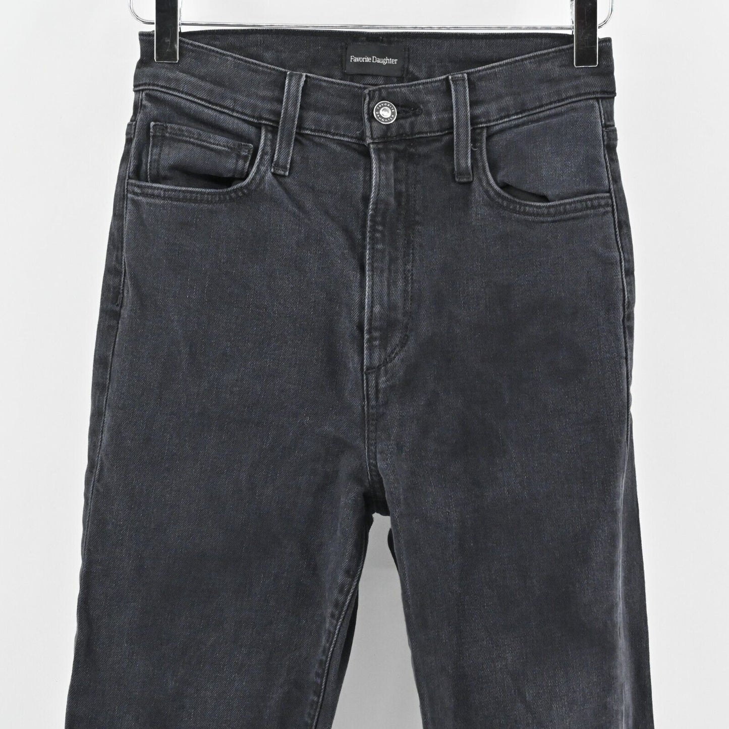 FAVORITE DAUGHTER Jeans Womens Sz 26 Black Valentina Tower Super High Rise FLAW