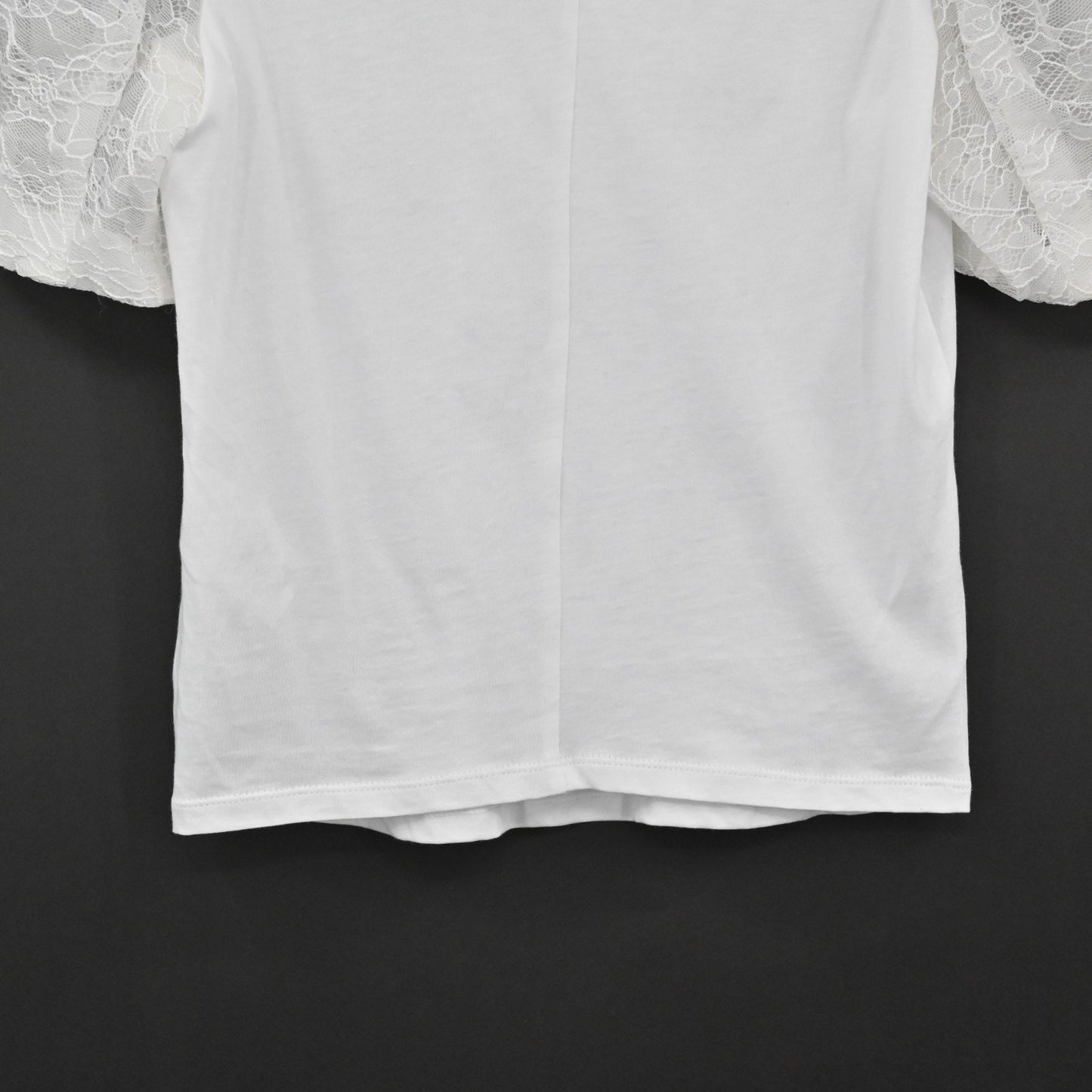 Alice Olivia Womens Posey Top Size XS White Lace Silk Puff Sleeve Chic Blouse