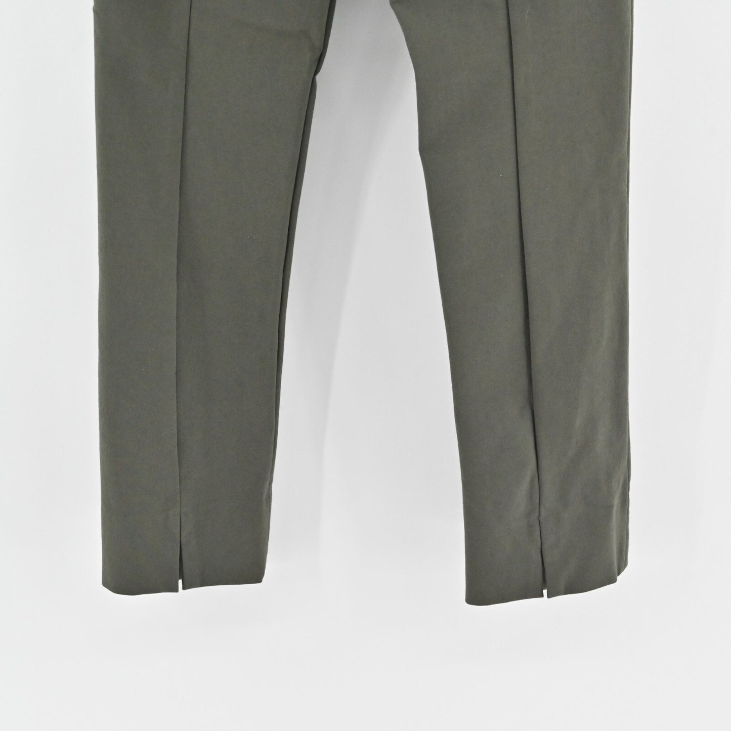 VINCE Pants Womens Size M Olive Green Skinny Stretch Back Slit Ankle Minimalist