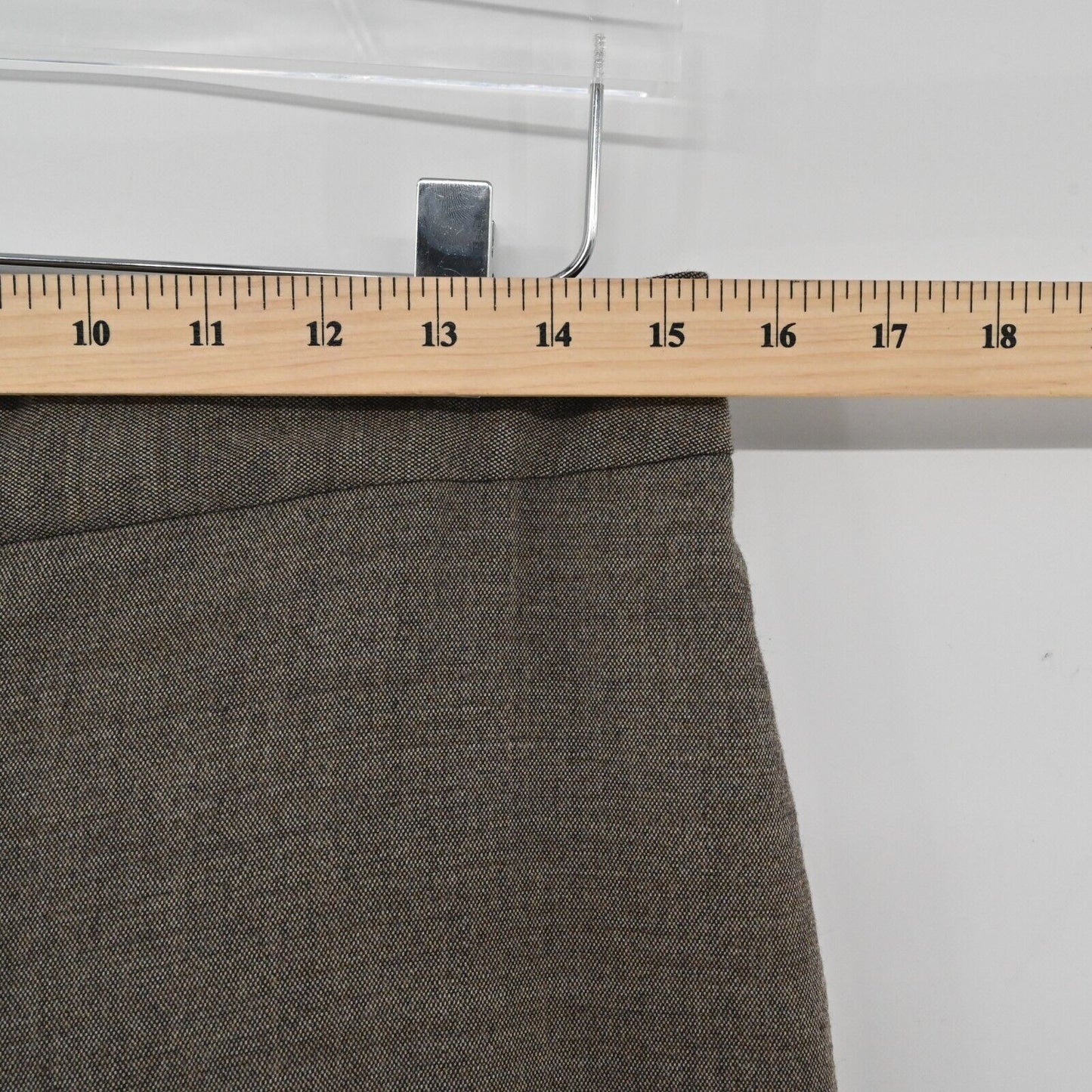 ELIE TAHARI Pants Womens Size 6 Brown Wool Flare Leg Mid Rise Classic Trousers