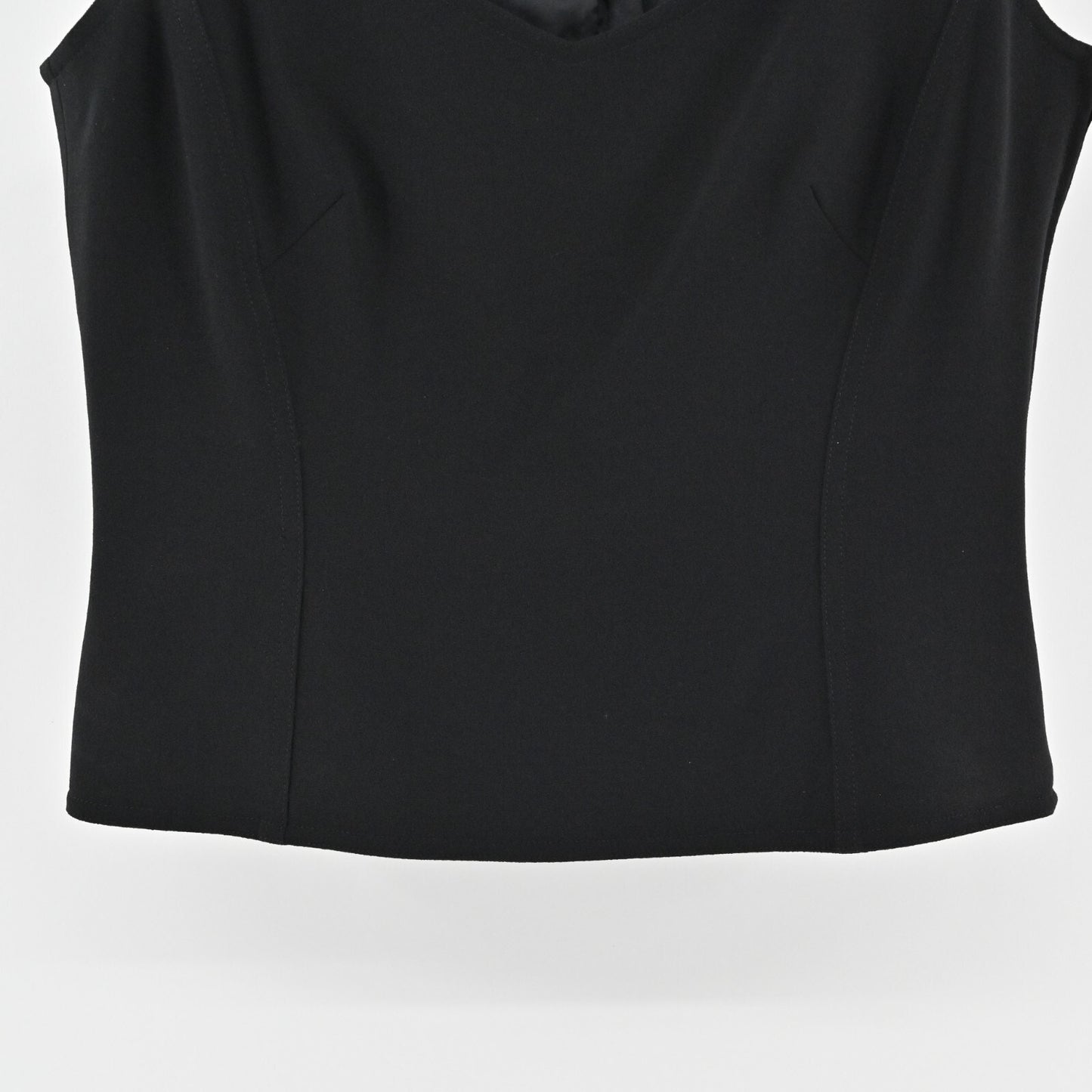 ESCADA Top Womens Size 38 Cap Sleeve Black Quiet Luxury Minimalist Office Career