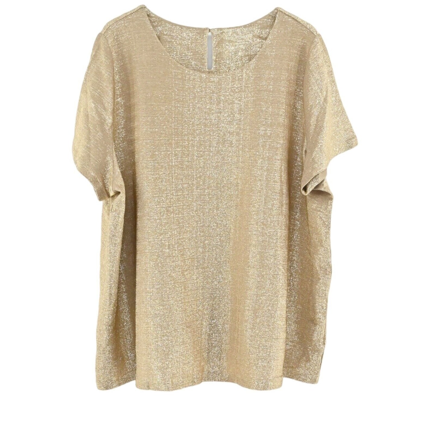 New JESSICA LONDON Gold Top Womens Plus Size 26/28 Metallic Blouse Champagne
