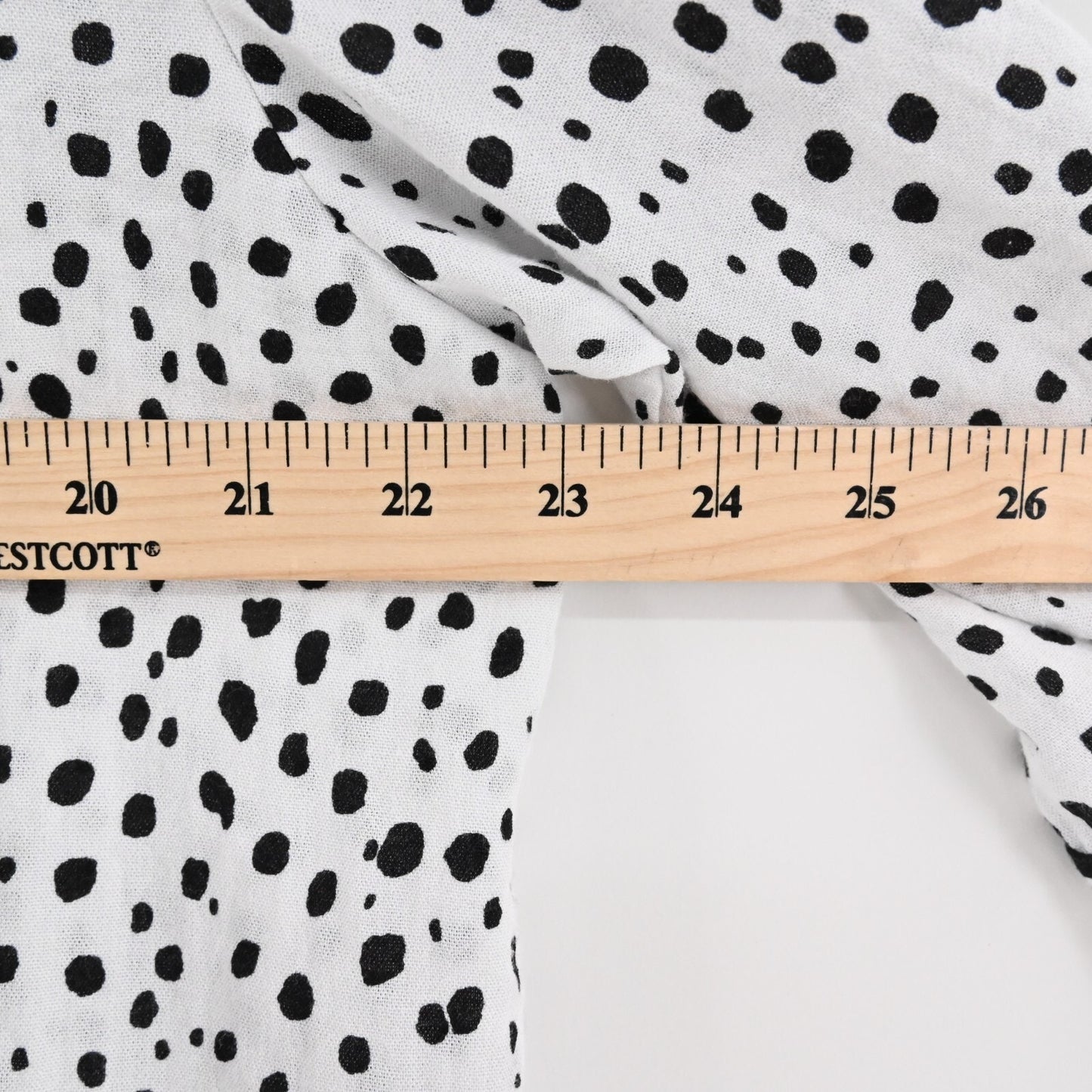 HABITAT Womens Polka Dot Top Sz L White Black Button Retro Lagenlook Art to Wear