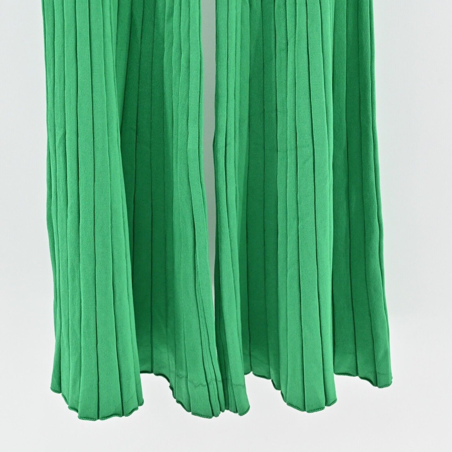 ALC Pants Womens Size XS Kelly Green Astrid Ribbed Flare Bell Bottom High Rise