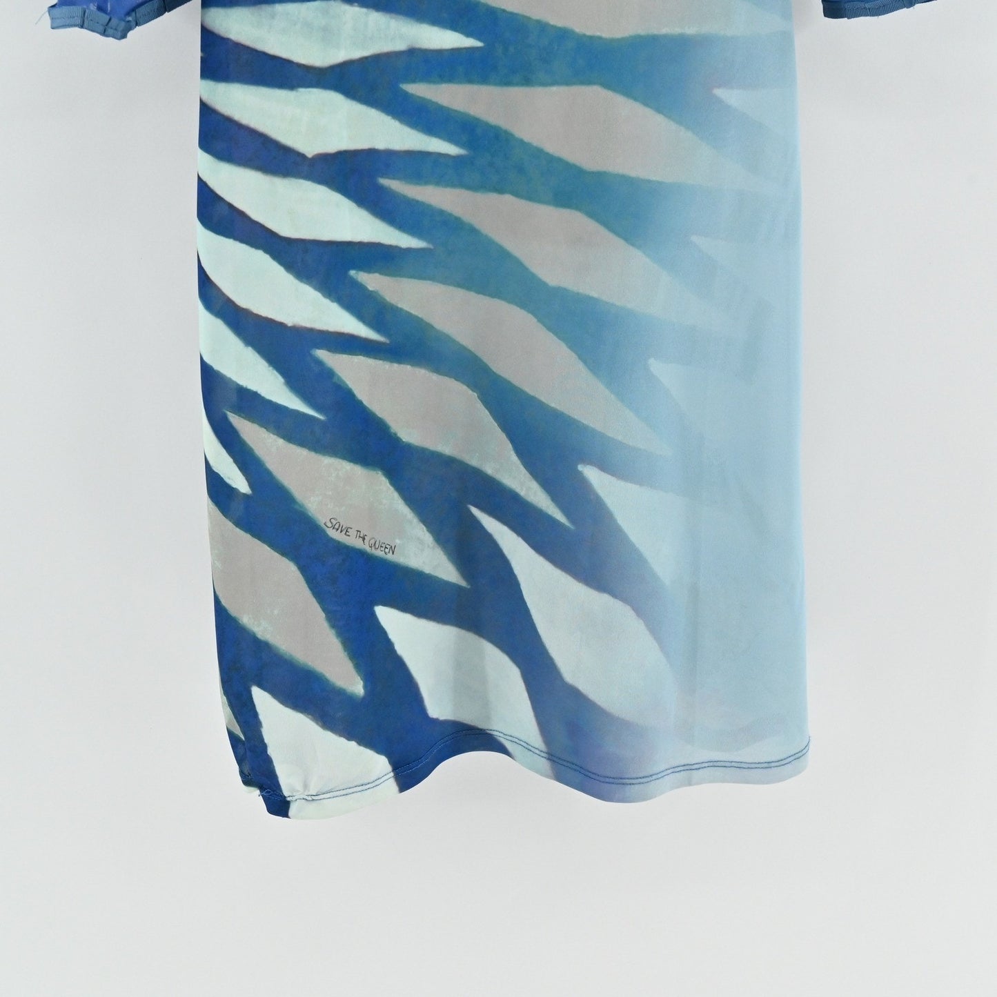 Save The Queen Dress Size M Italy Blue Artsy Eclectic Art To Wear Graphic Print