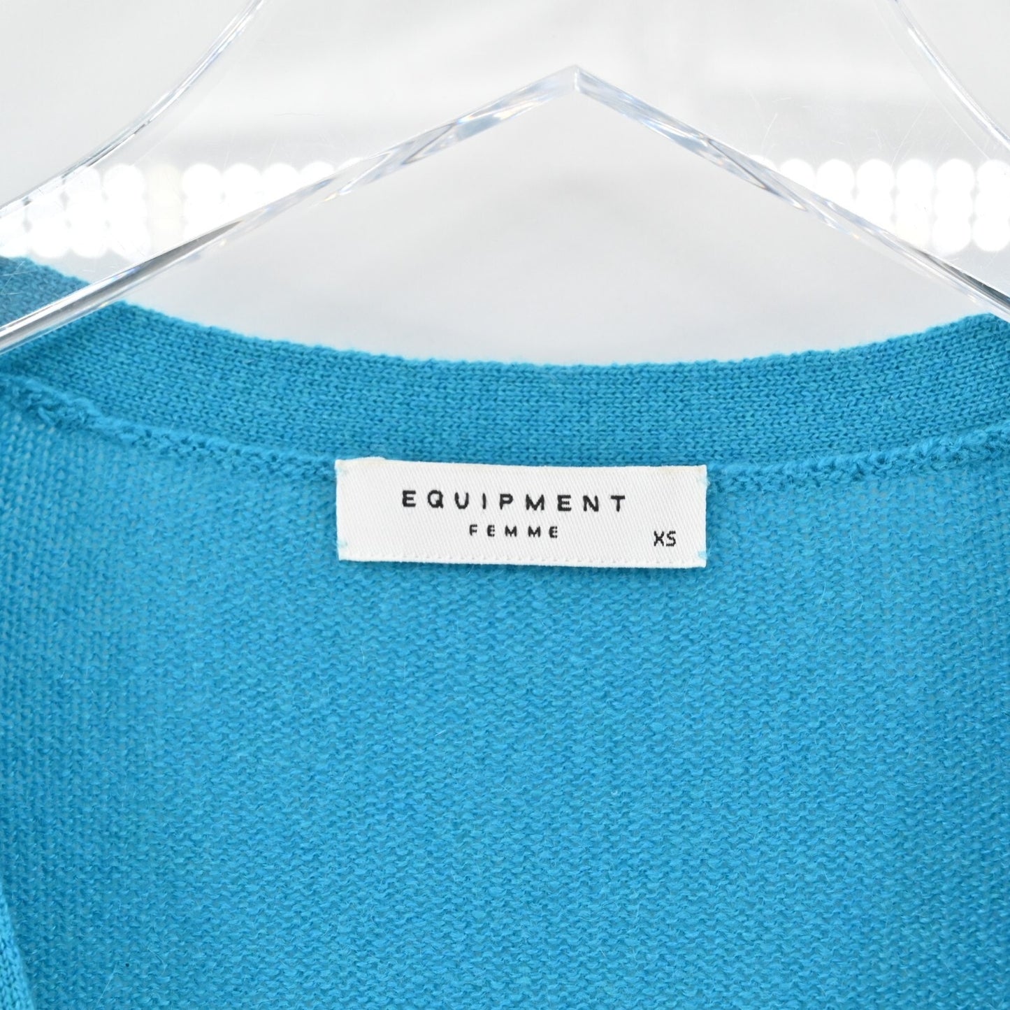 EQUIPMENT Cashmere Cardigan Sweater Womens Size XS Ella Blue Knit V Neck Button