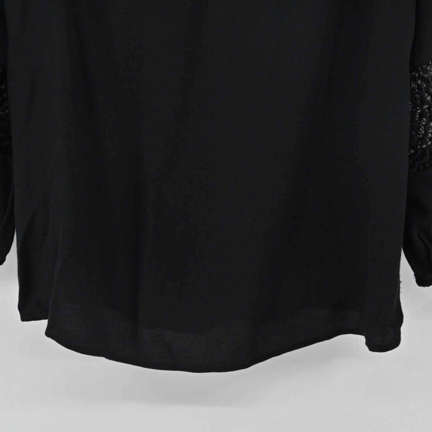JOIE Top Womens Size S Black Bellange Floral Crochet Lace Inset Balloon Sleeve