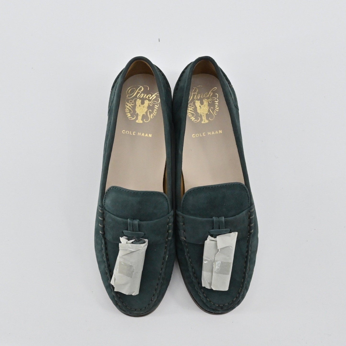 Cole Haan Emmons Tassel Loafers Womens Size 6.5B Green Suede Preppy Academia