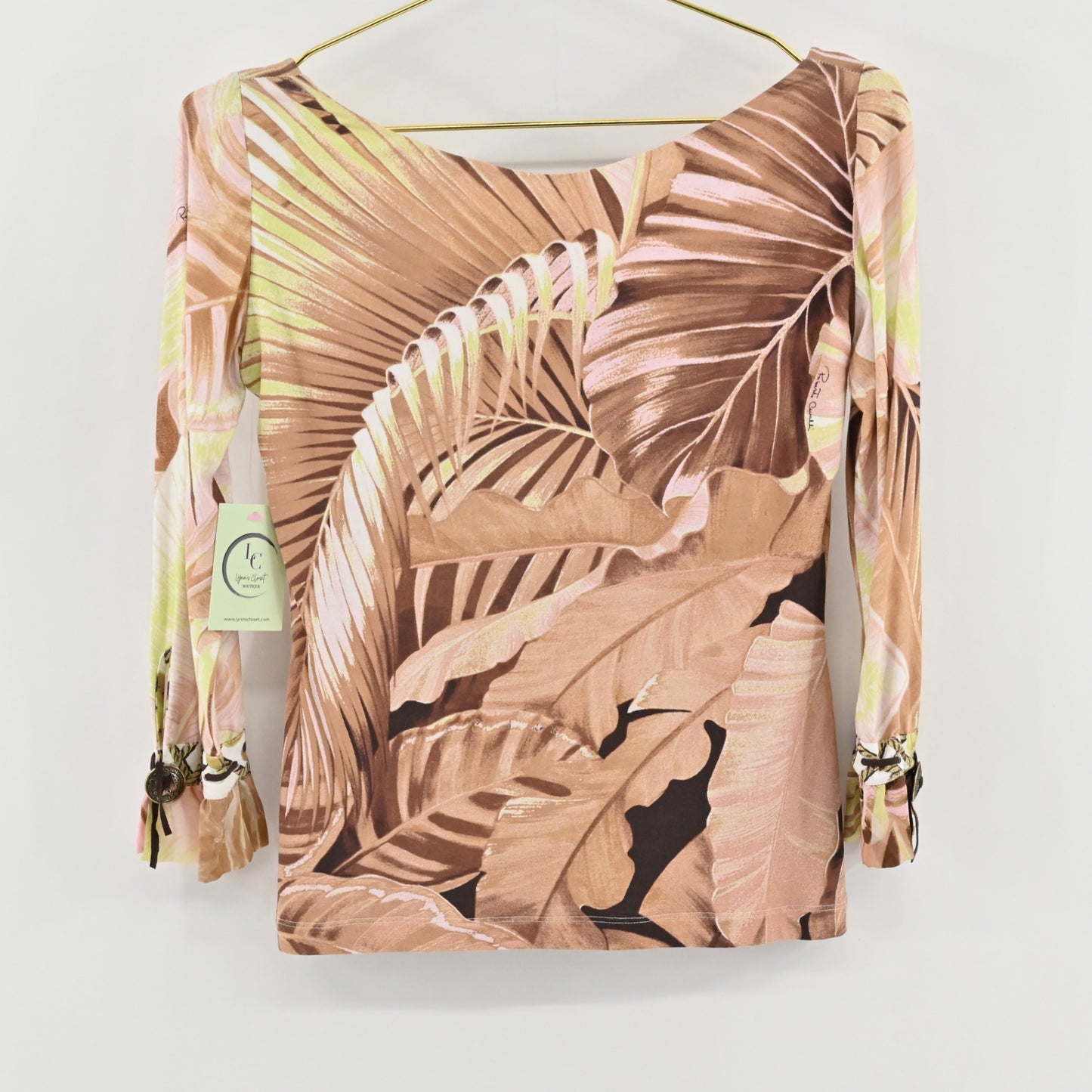 Vtg Roberto Cavalli Palm Leaf Top Size M