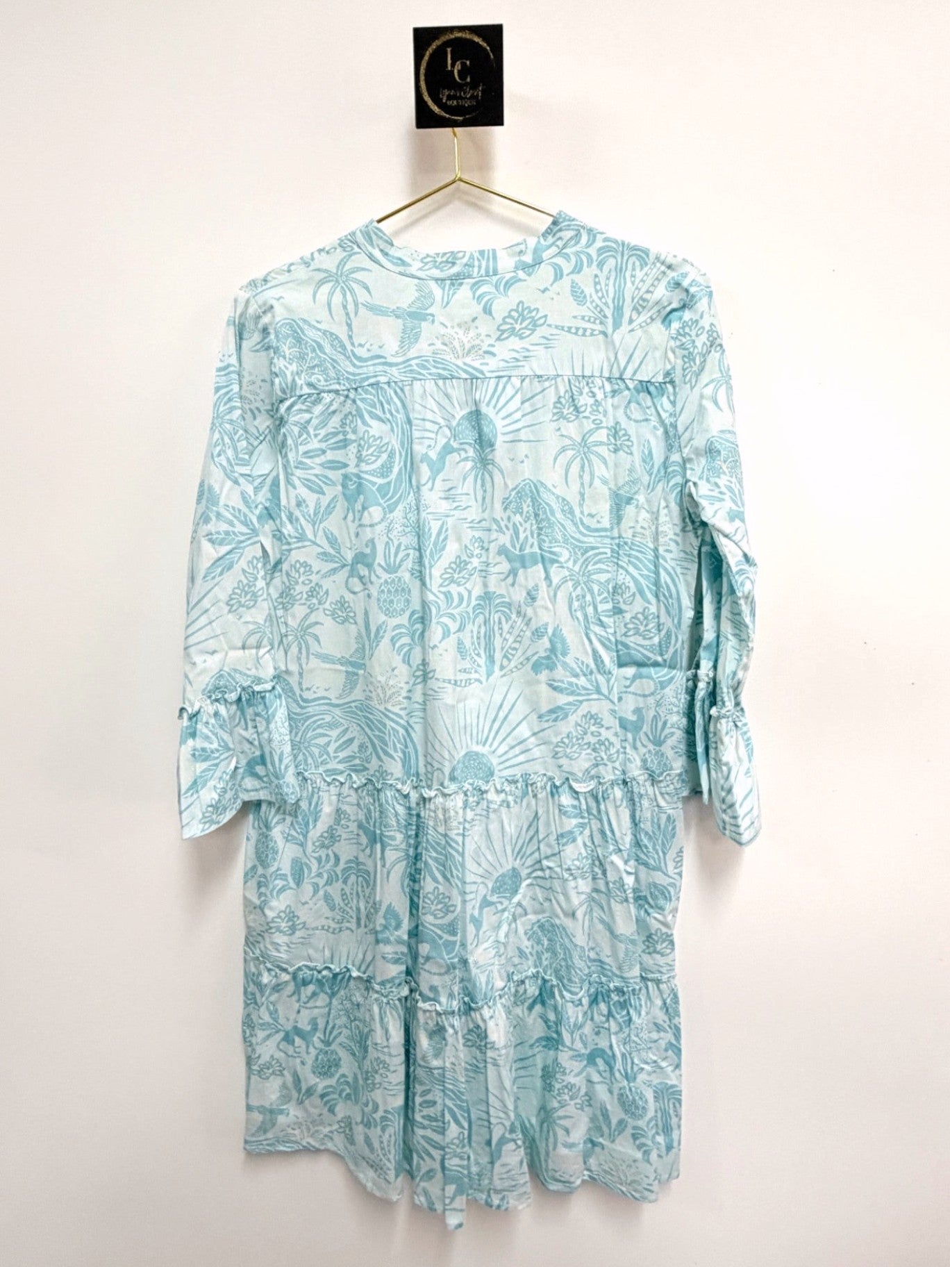 Sheridan French Tiered Dress Blue Size L