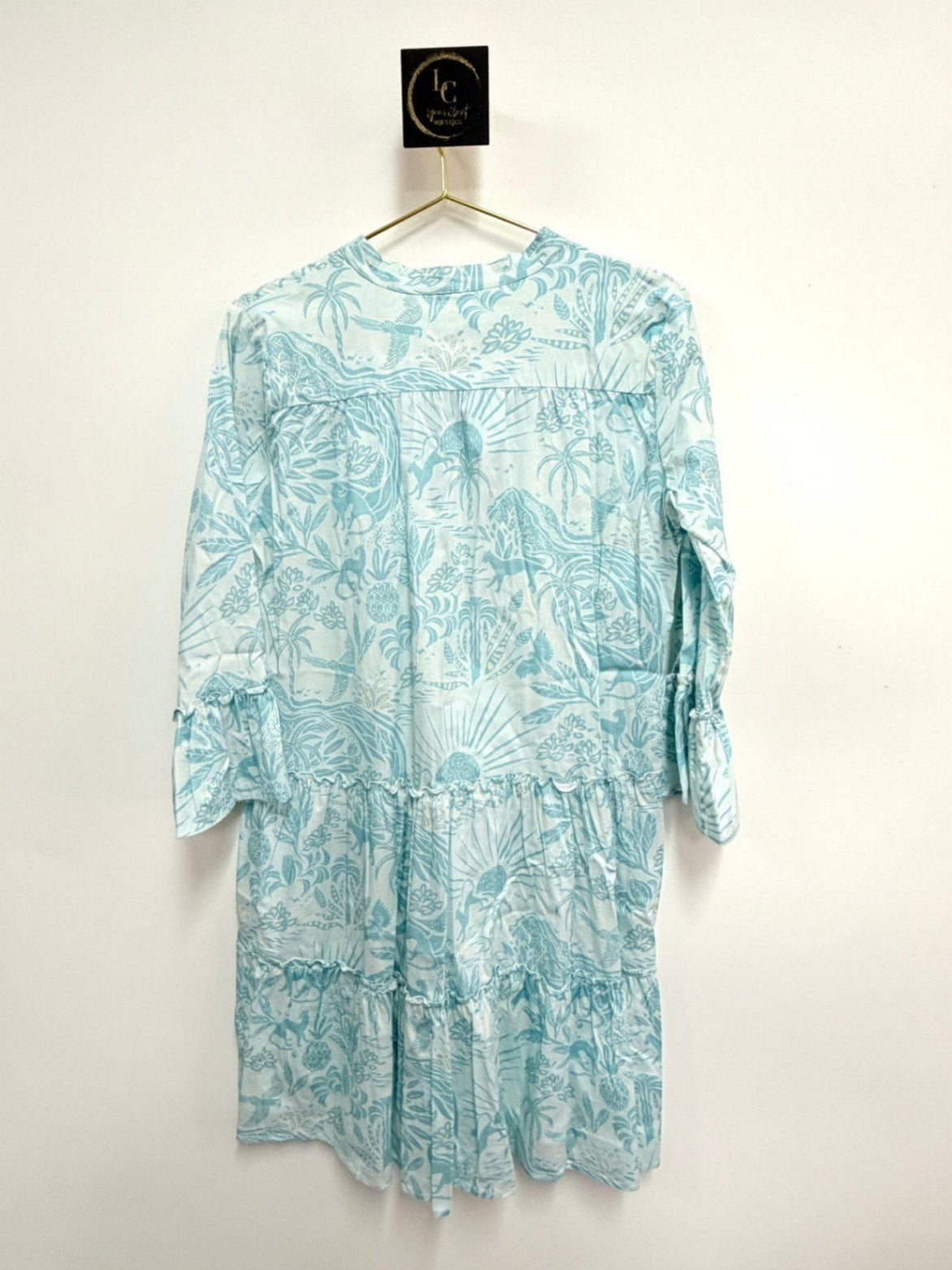 Sheridan French Tiered Dress Blue Size L