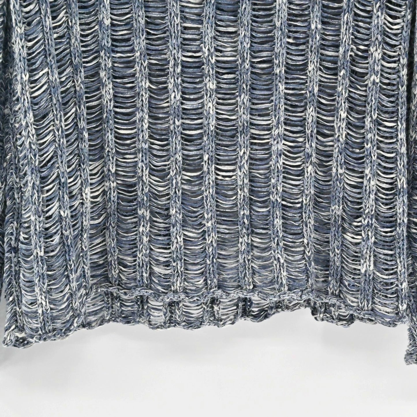 EILEEN FISHER Womens Blue Knit Sweater Size PL Wonder Ladder Pullover Boatneck