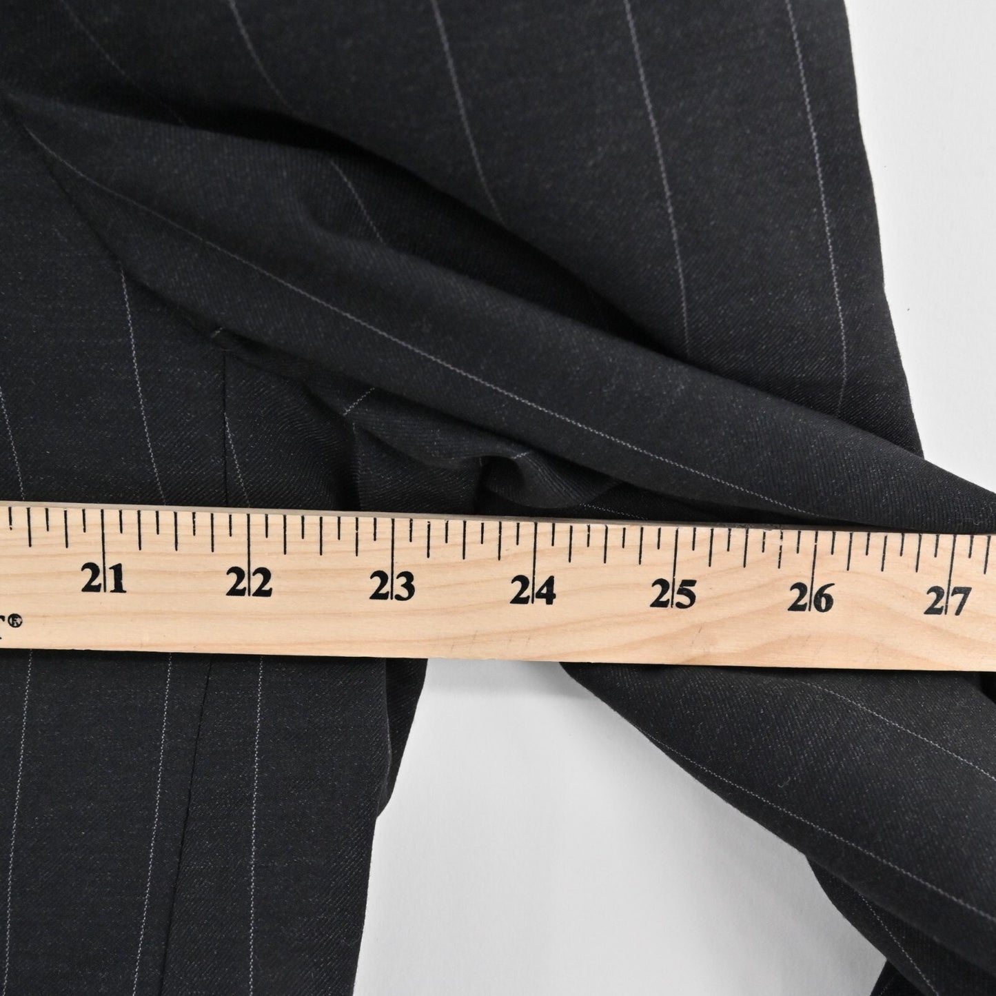 Vtg ERMENEGILDO ZEGNA Mens Pinstripe Blazer Size 46 Black Fine Worsted Wool 90s