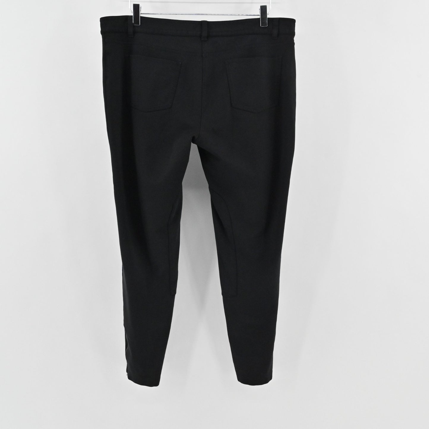 Eileen Fisher Womens Zip Ankle Pants Size L Black Skinny Leg Casual Stretch