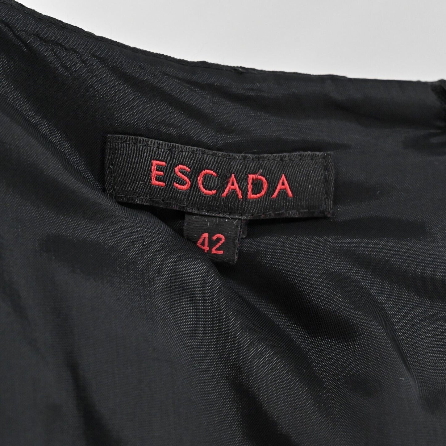 Vtg ESCADA Dress Size 42 US L Black Sheath Sleeveless 100% Quiet Luxury Capsule