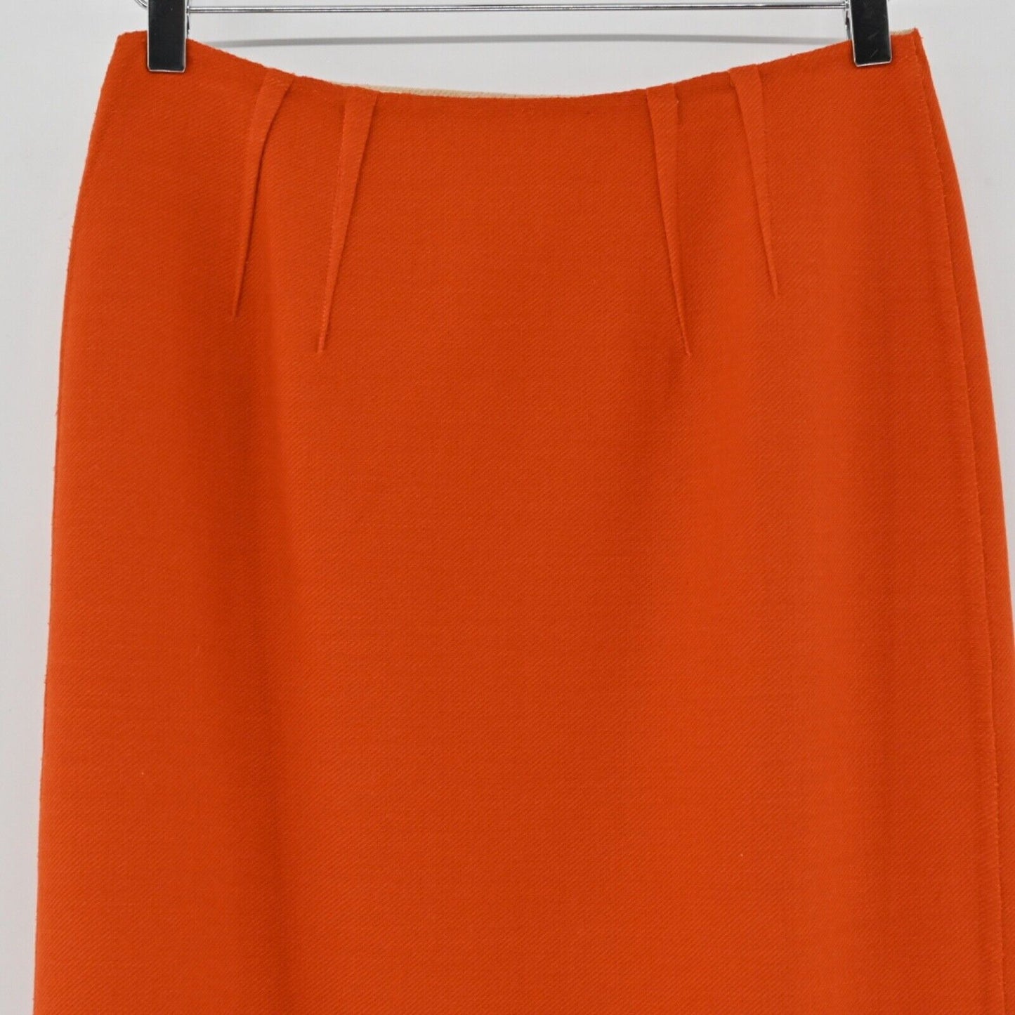 Vtg Reversible Skirt Womens Sz S Orange Tan Tweed Knee Length Wrap Retro 60s 70s