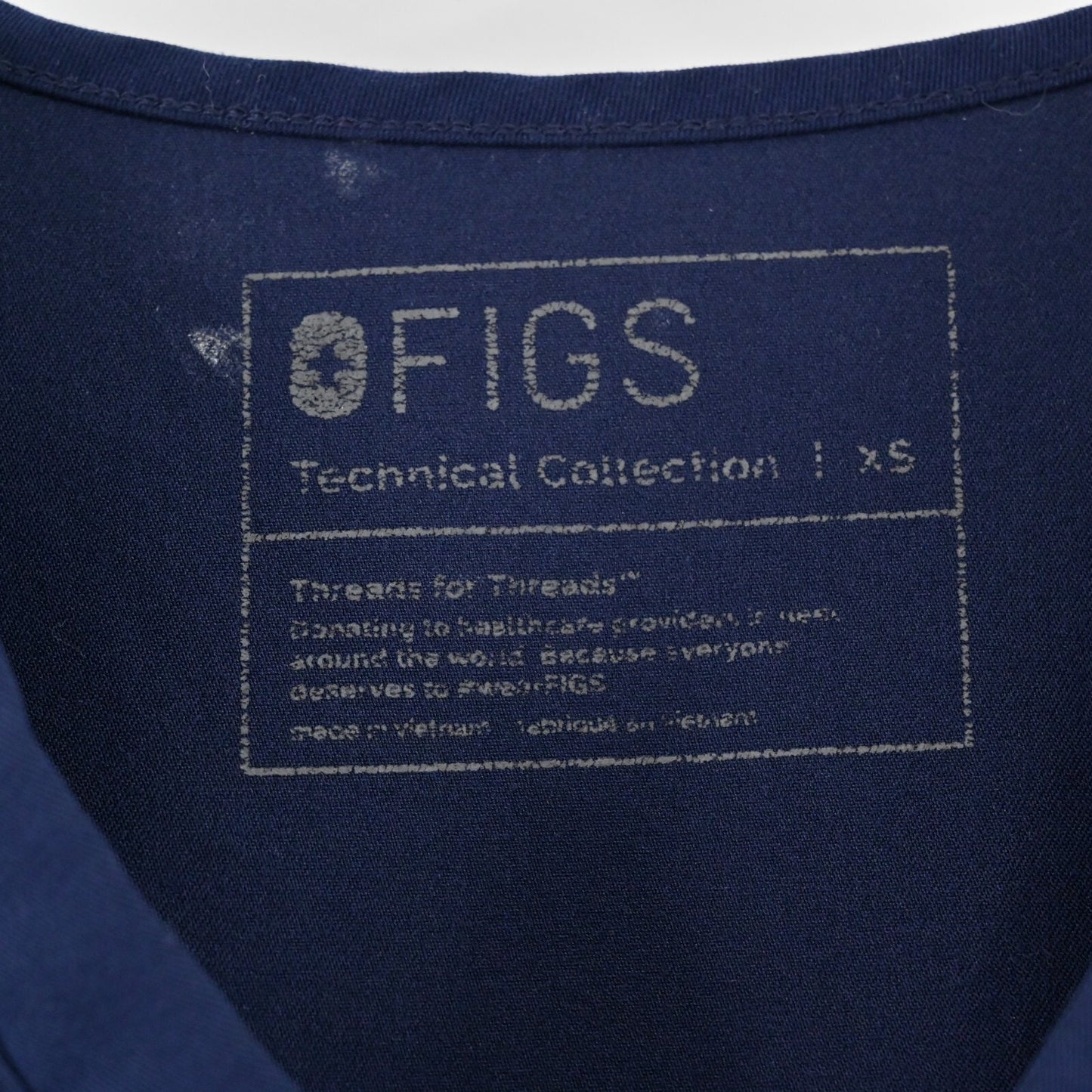 FIGS Scrub Top Womens Size XS Catarina One Pocket Navy Blue VNeck Short Sleeve
